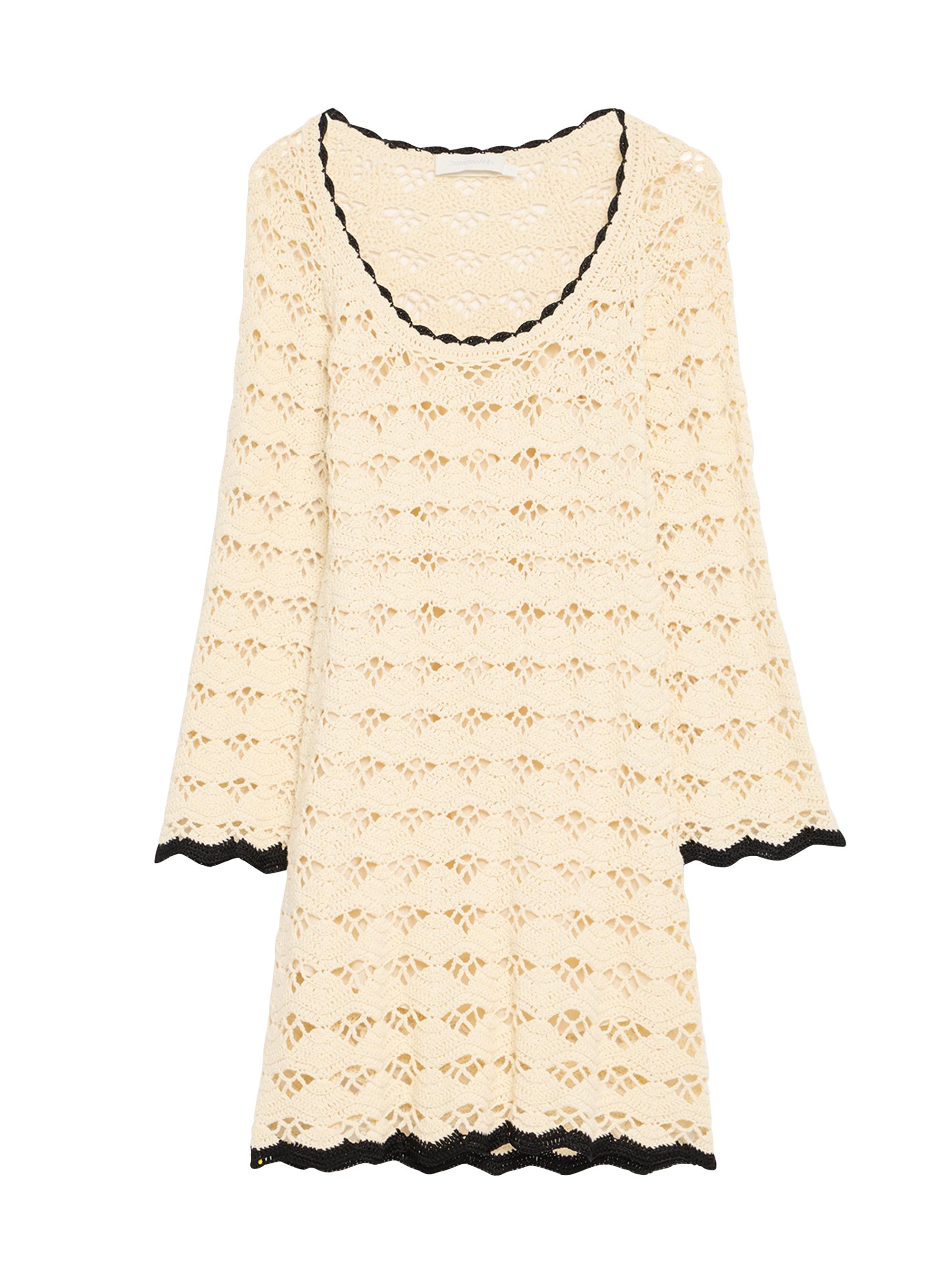 Zimmermann Women's Rhiannon Crochet Minidress - White Black