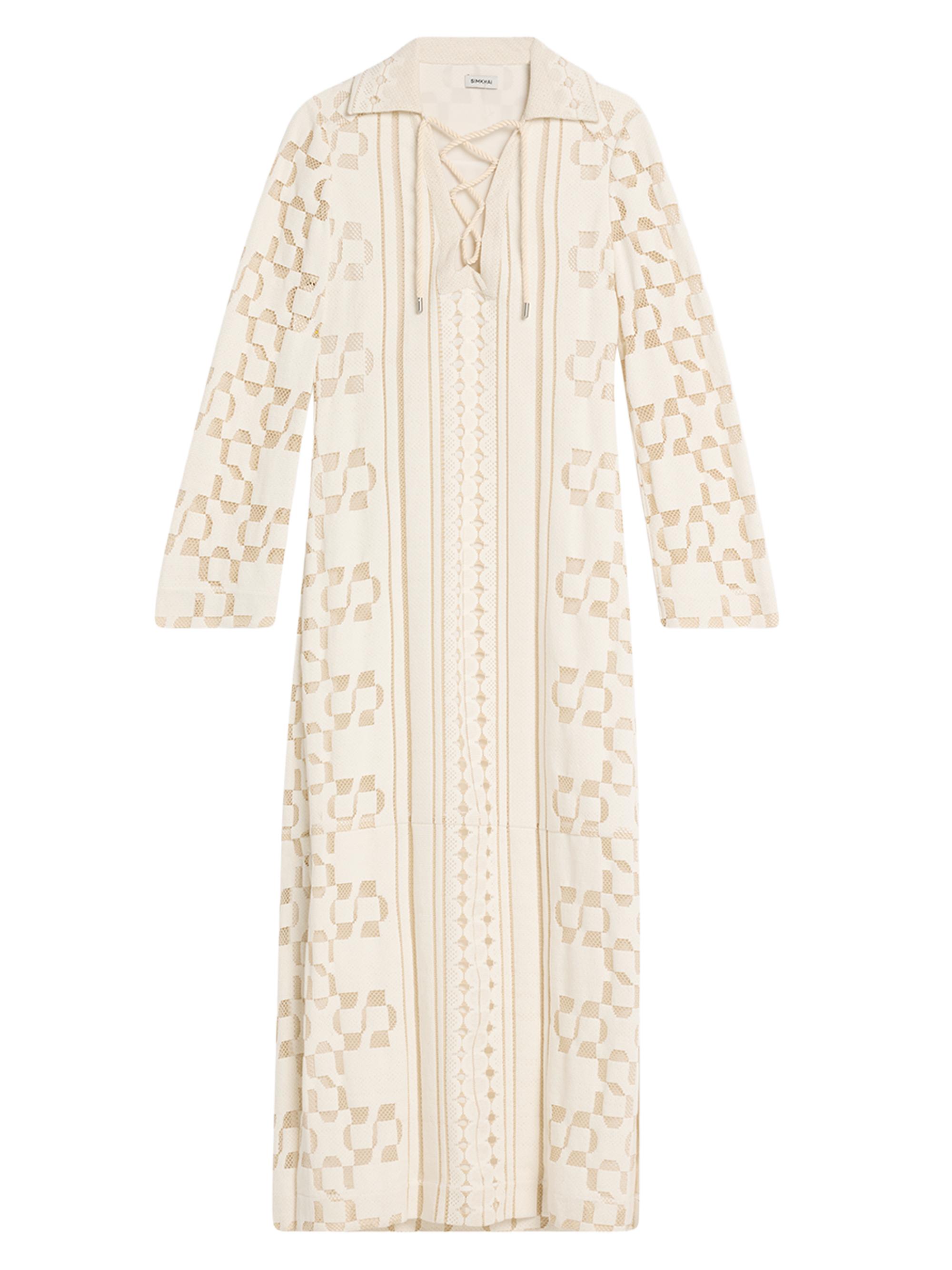 SIMKHAI Women's Wiliama Lace-Up Maxi Dress - White