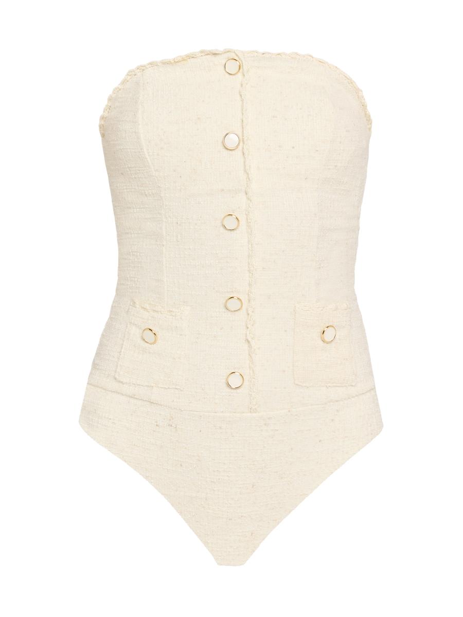 Simkhai Women's Natalie Strapless One-piece Swimsuit In White