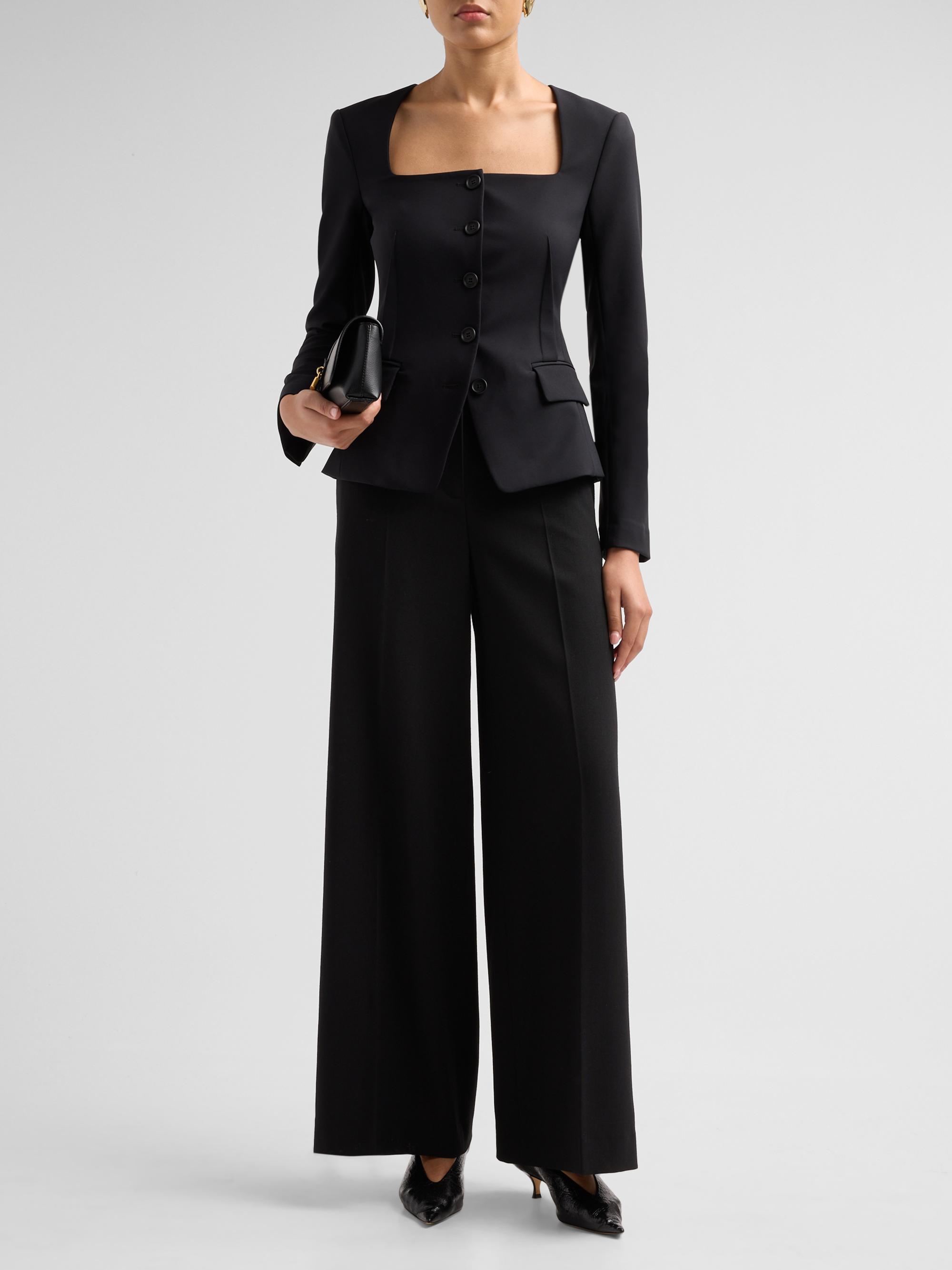 SIMKHAI Women's Marlowe Collarless Jacket - Black | Thumbnail 2