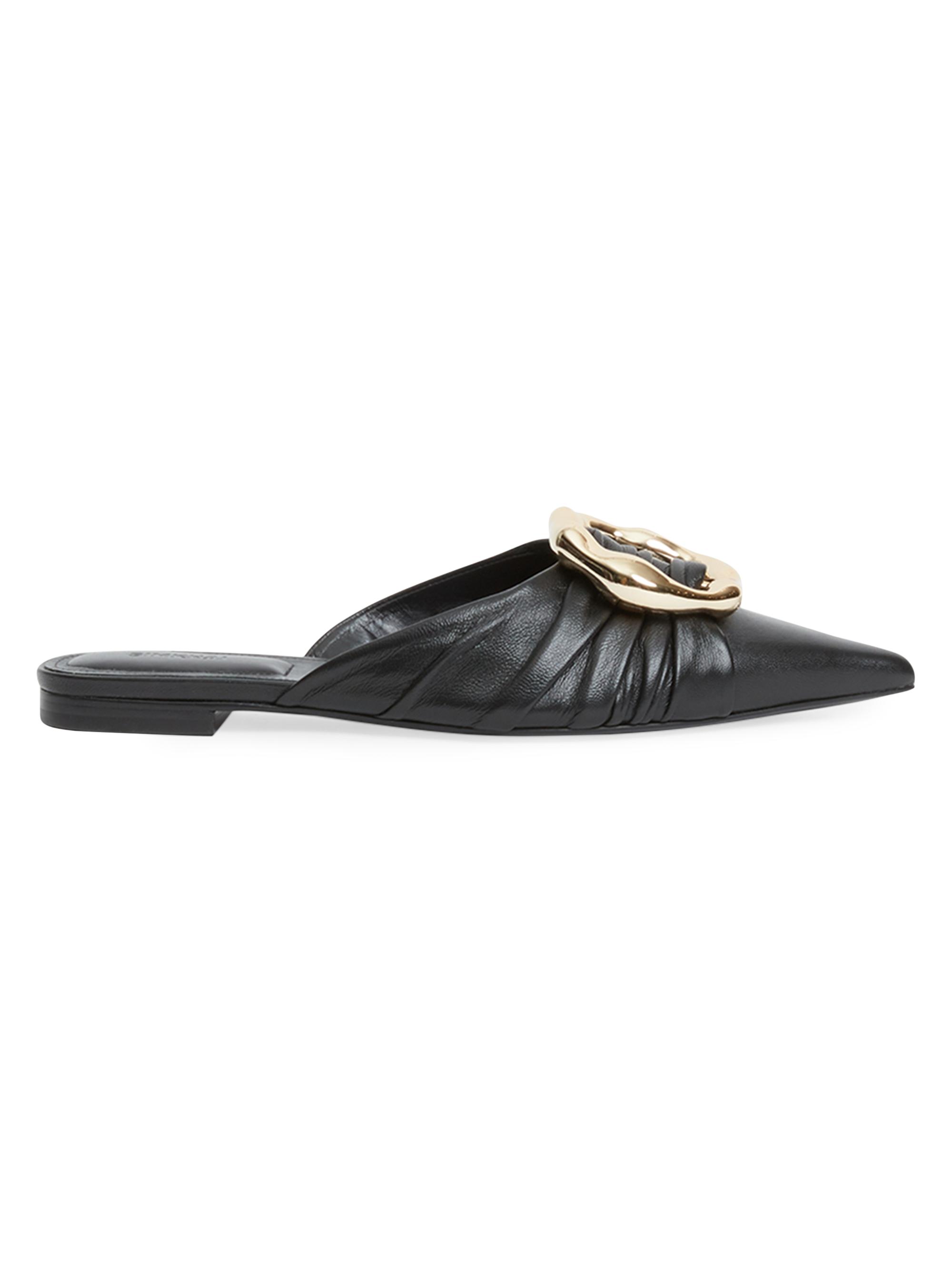 SIMKHAI Women's Belle Ruched Leather Mules - Black