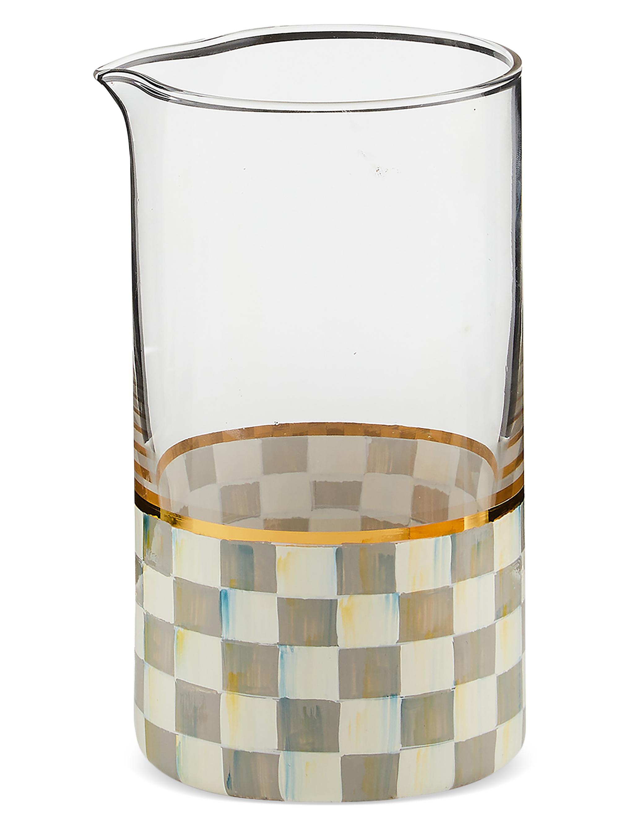MacKenzie-Childs Sterling Check Mixing Glass