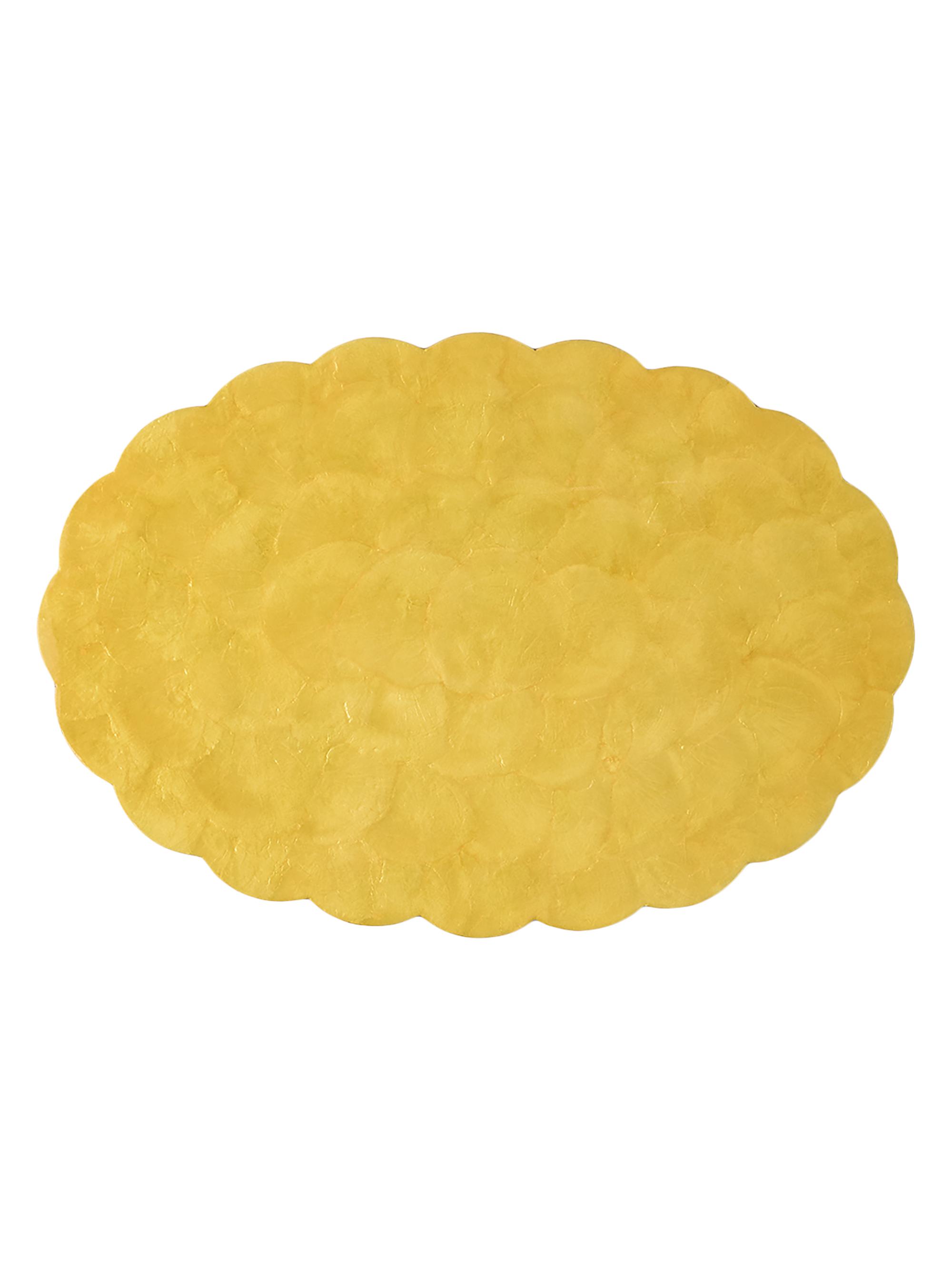Shellcraft 4-Piece Capiz Shell Scalloped Placemats - Gold