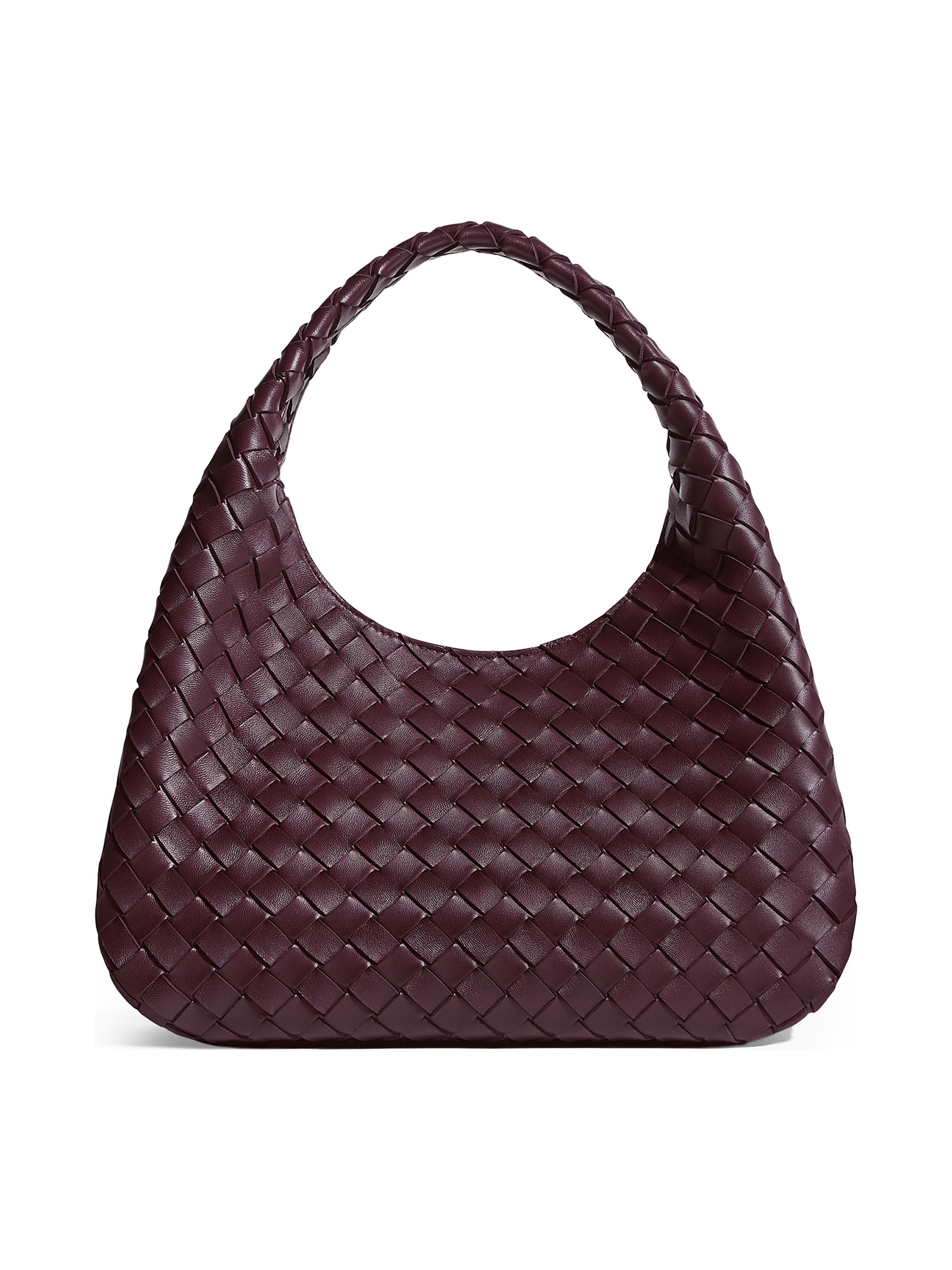 Bottega Veneta Women's  Campana Intrecciato Leather Shoulder Bag - Deep Mahogany