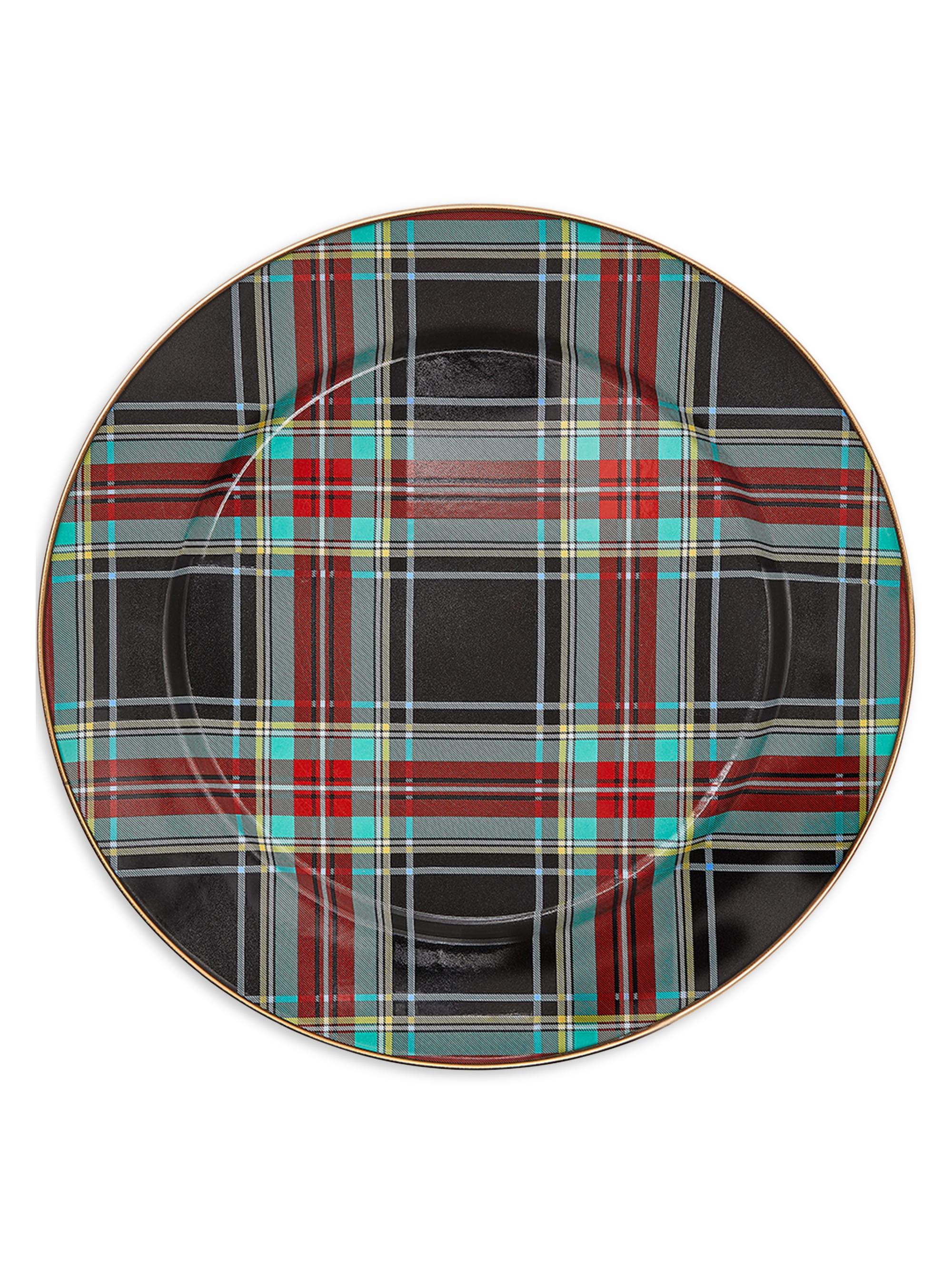MacKenzie-Childs Tartan Black Charger Plate