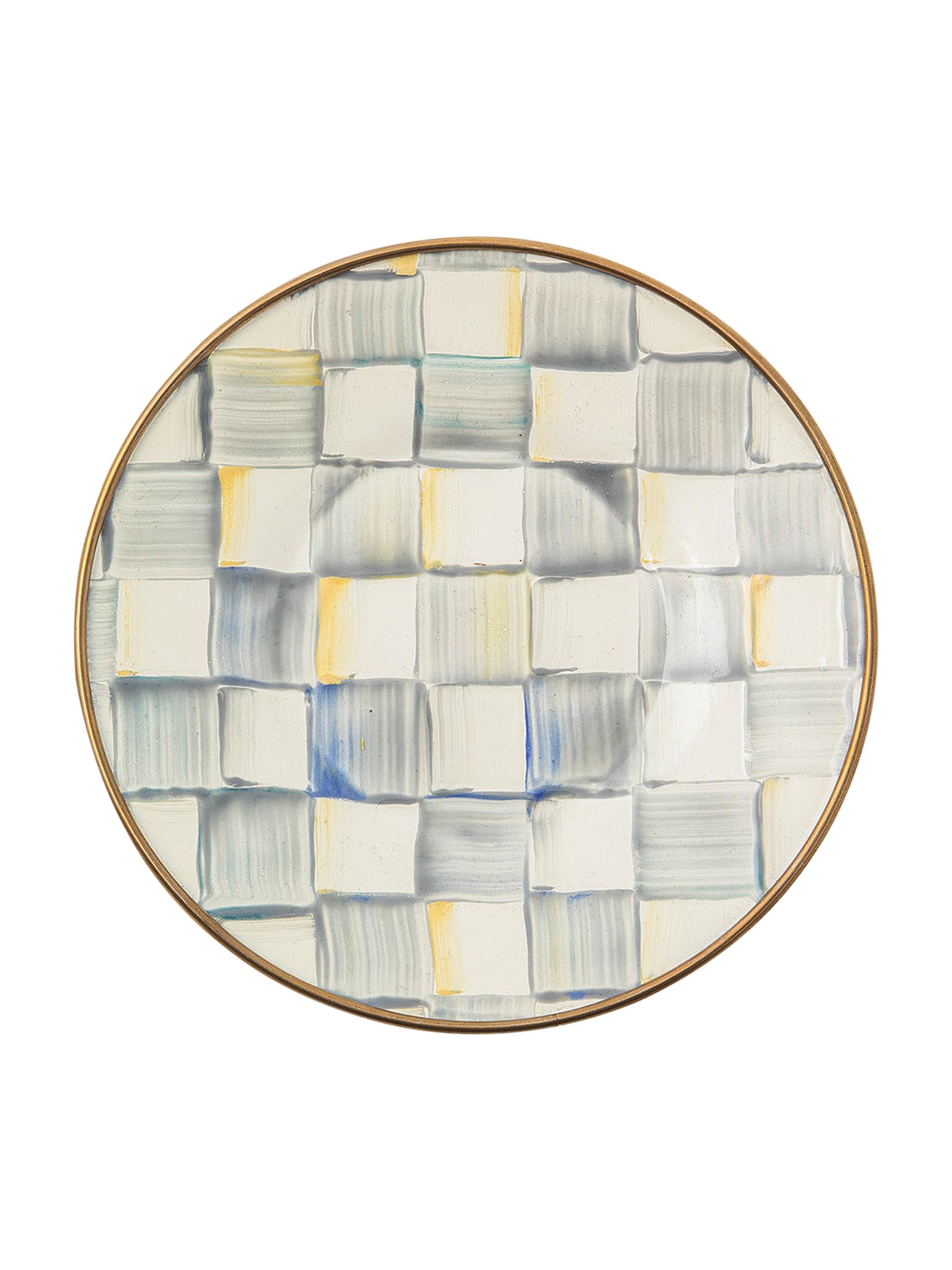 MacKenzie-Childs Sterling Check Enamel Saucer
