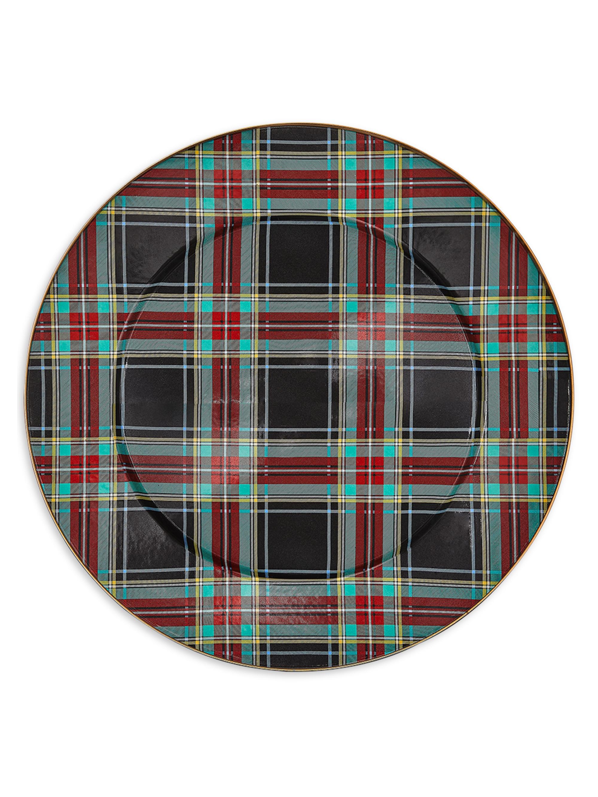 MacKenzie-Childs Tartan Black Serving Platter