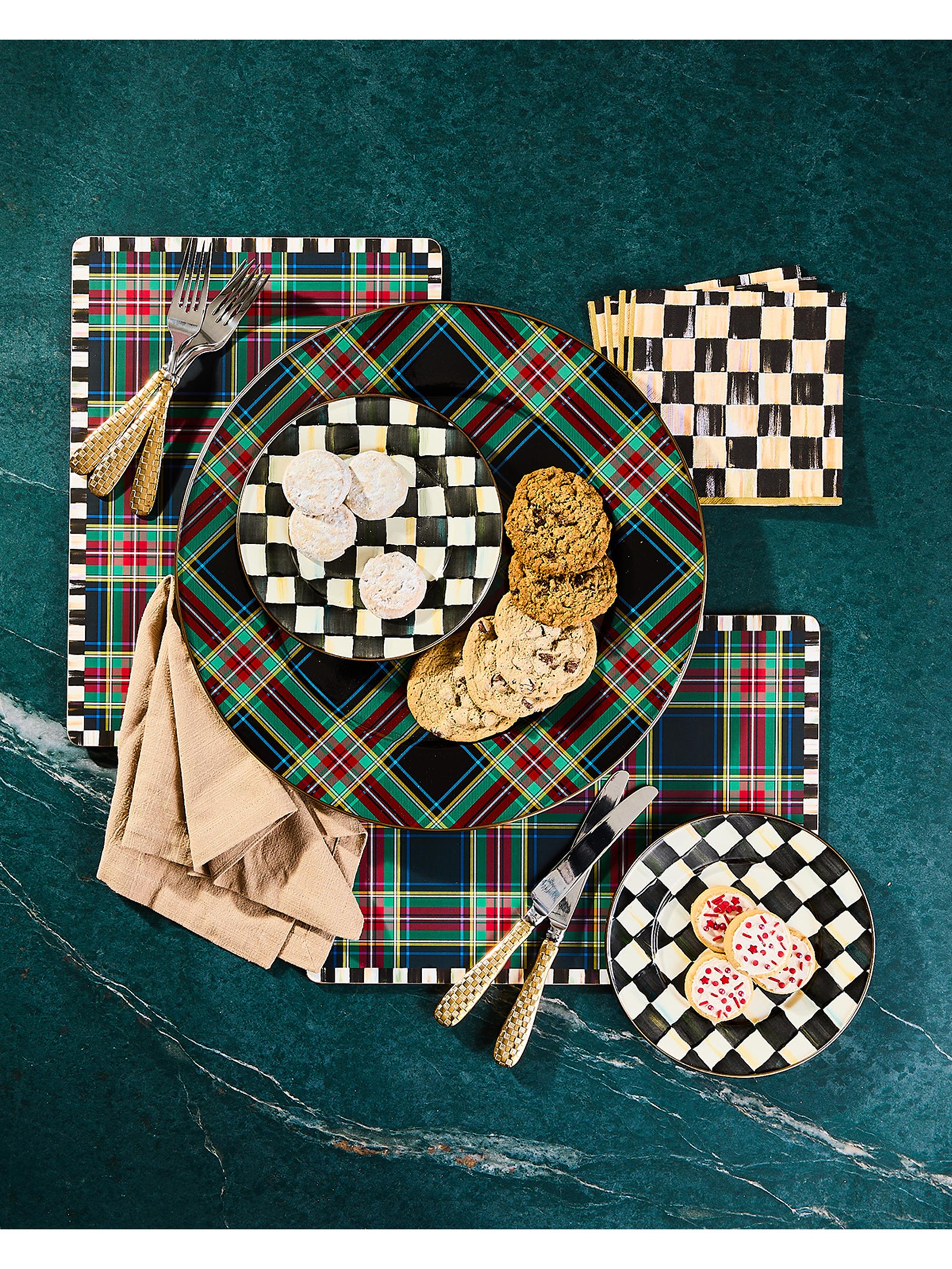 MacKenzie-Childs Tartan Black Serving Platter | Saks Fifth Avenue
