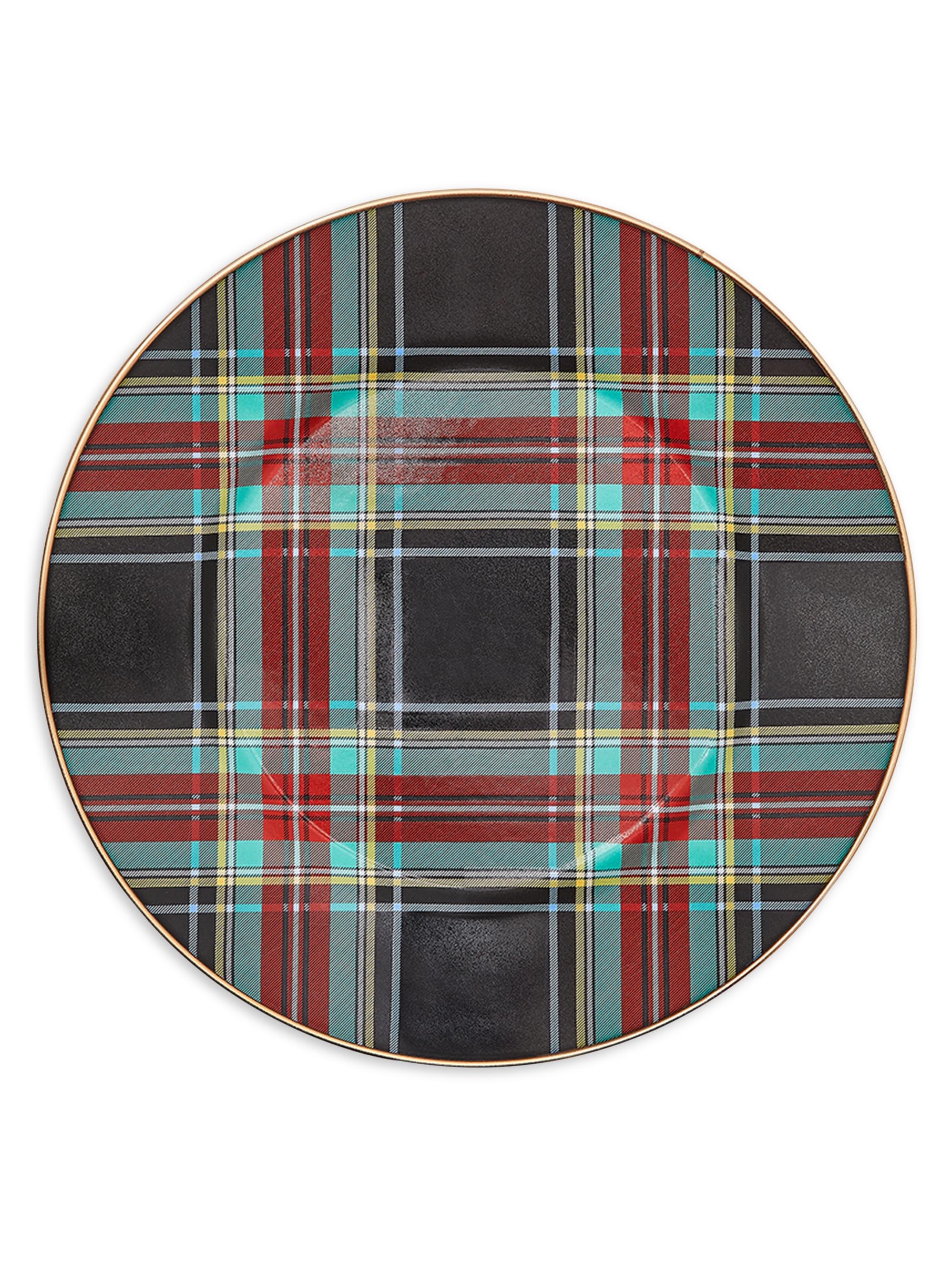 MacKenzie-Childs Tartan Black Dinner Plate