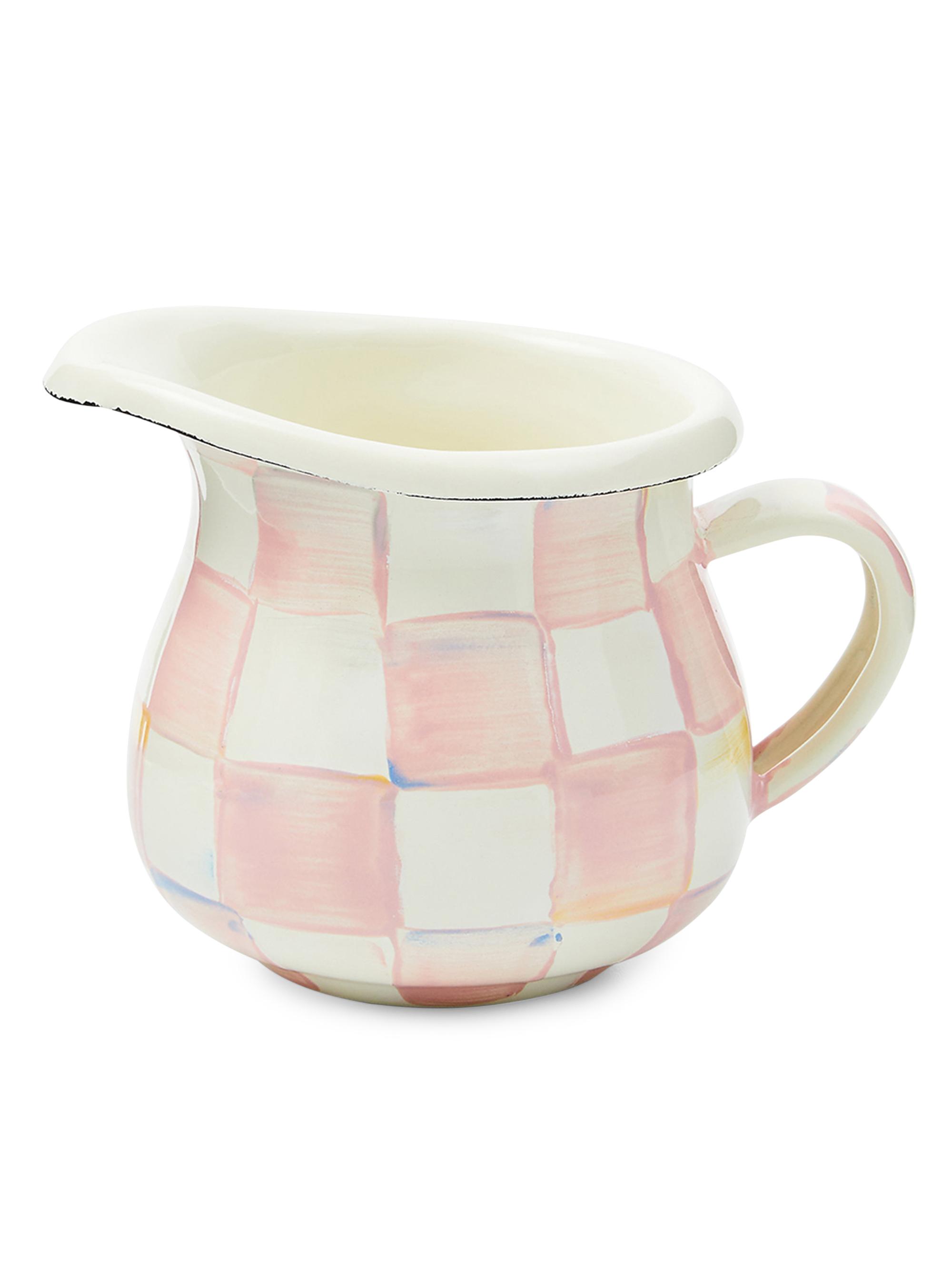 MacKenzie-Childs Rosy Check Enamel Little Creamer