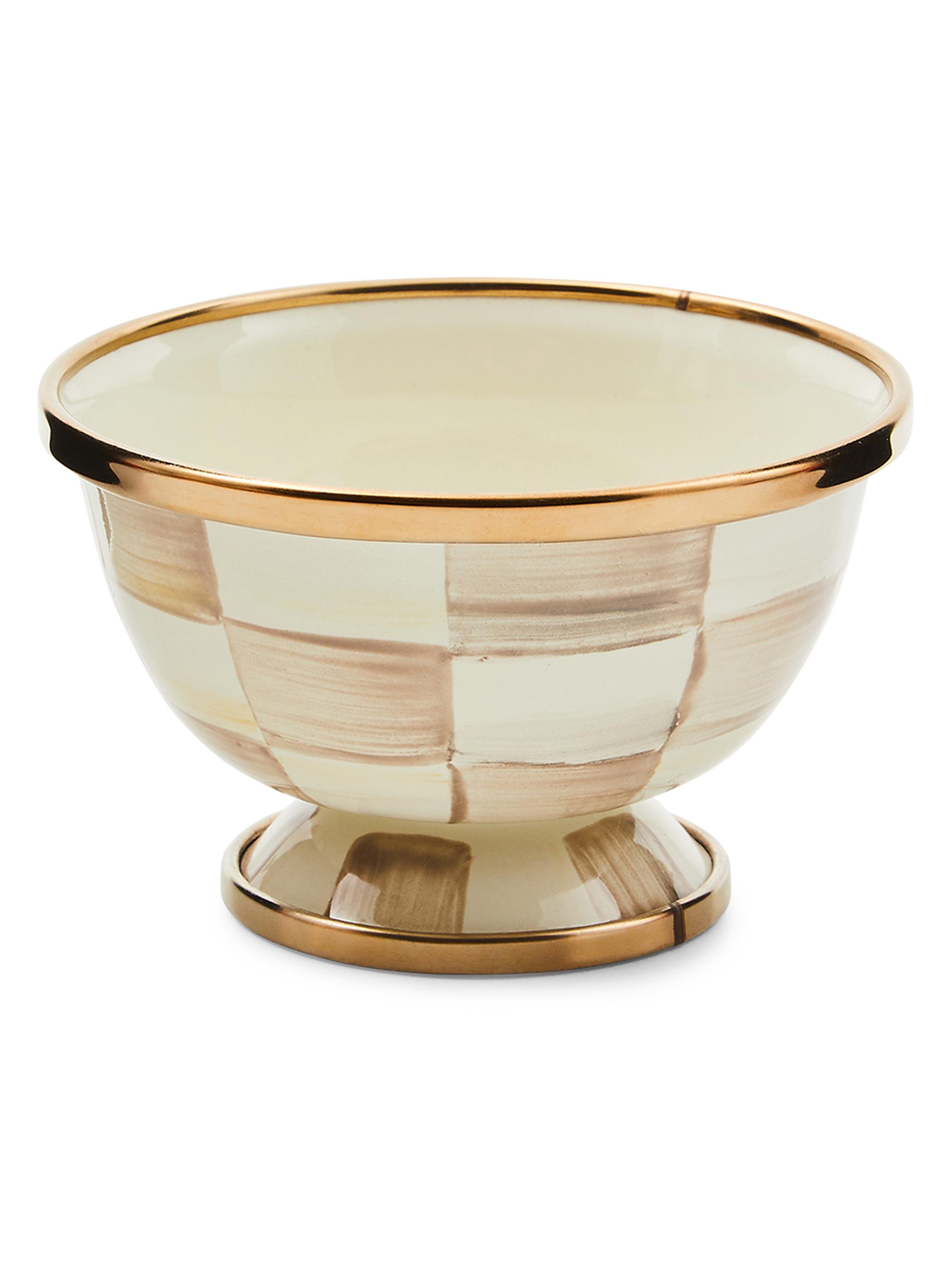 MacKenzie-Childs Mocha Check Little Sugar Bowl