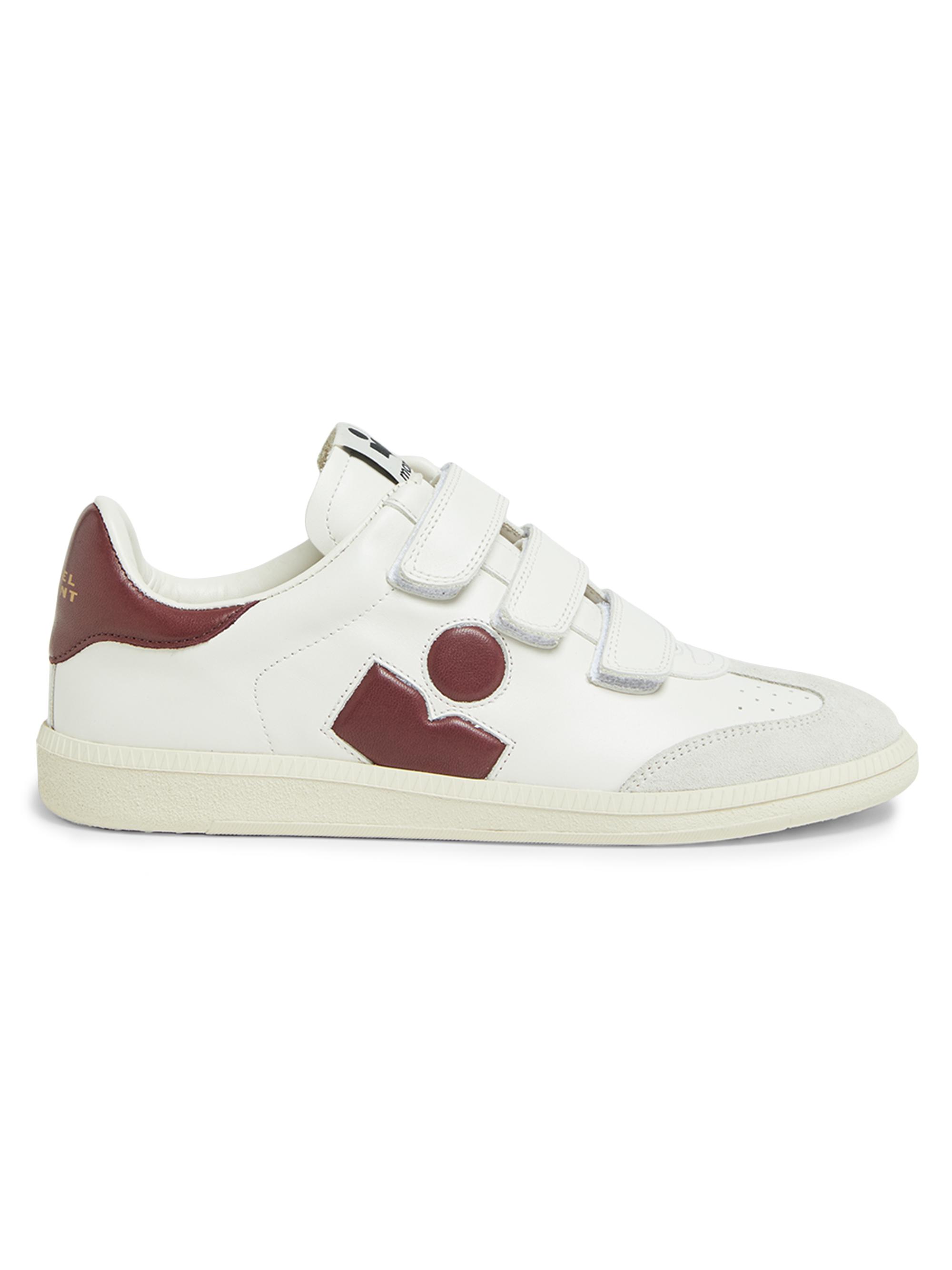 Isabel Marant Women's Beth Low-Top Leather Sneakers - White Red