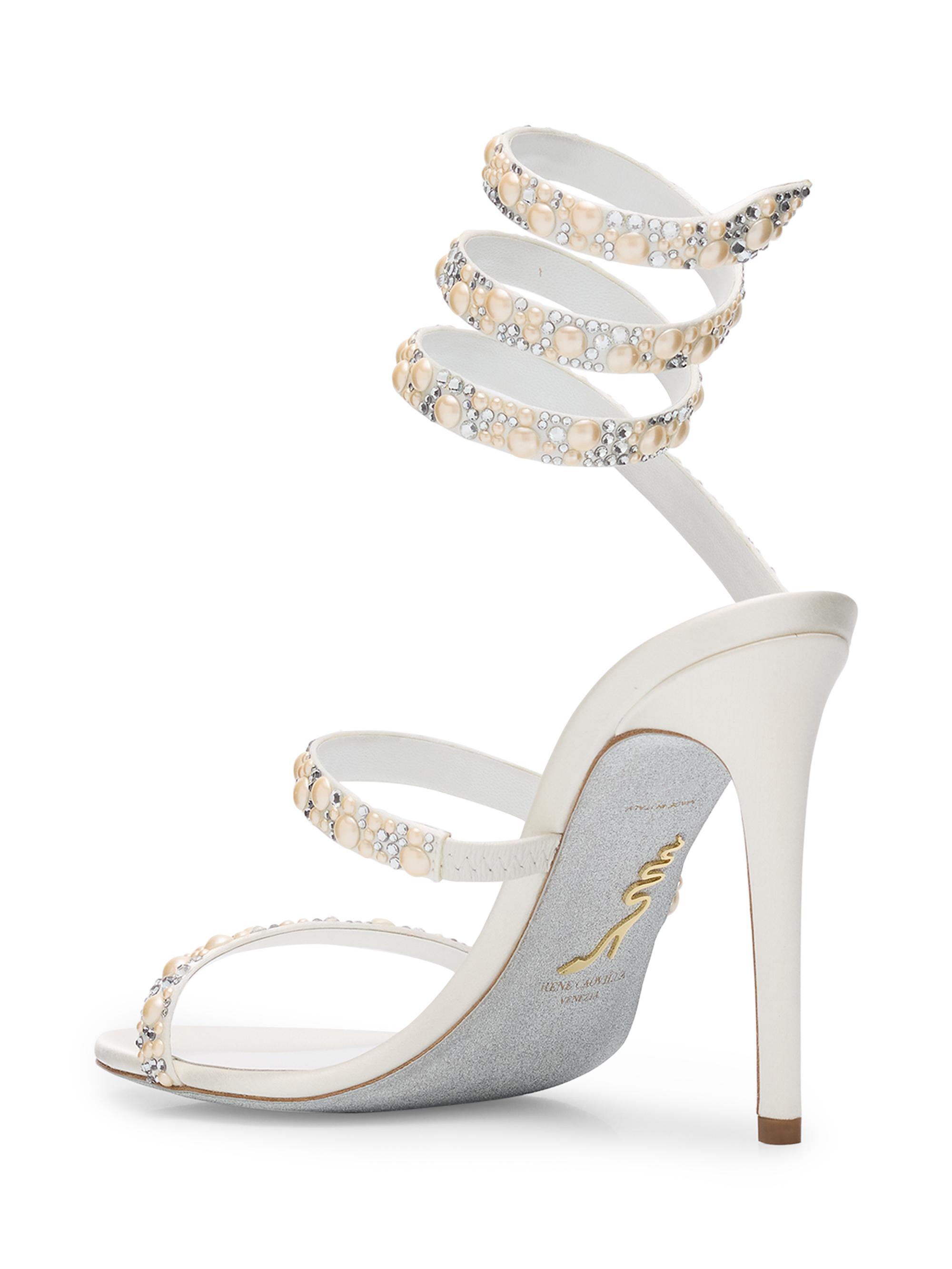 Cleo 105MM Wraparound Embellished Silk Sandals