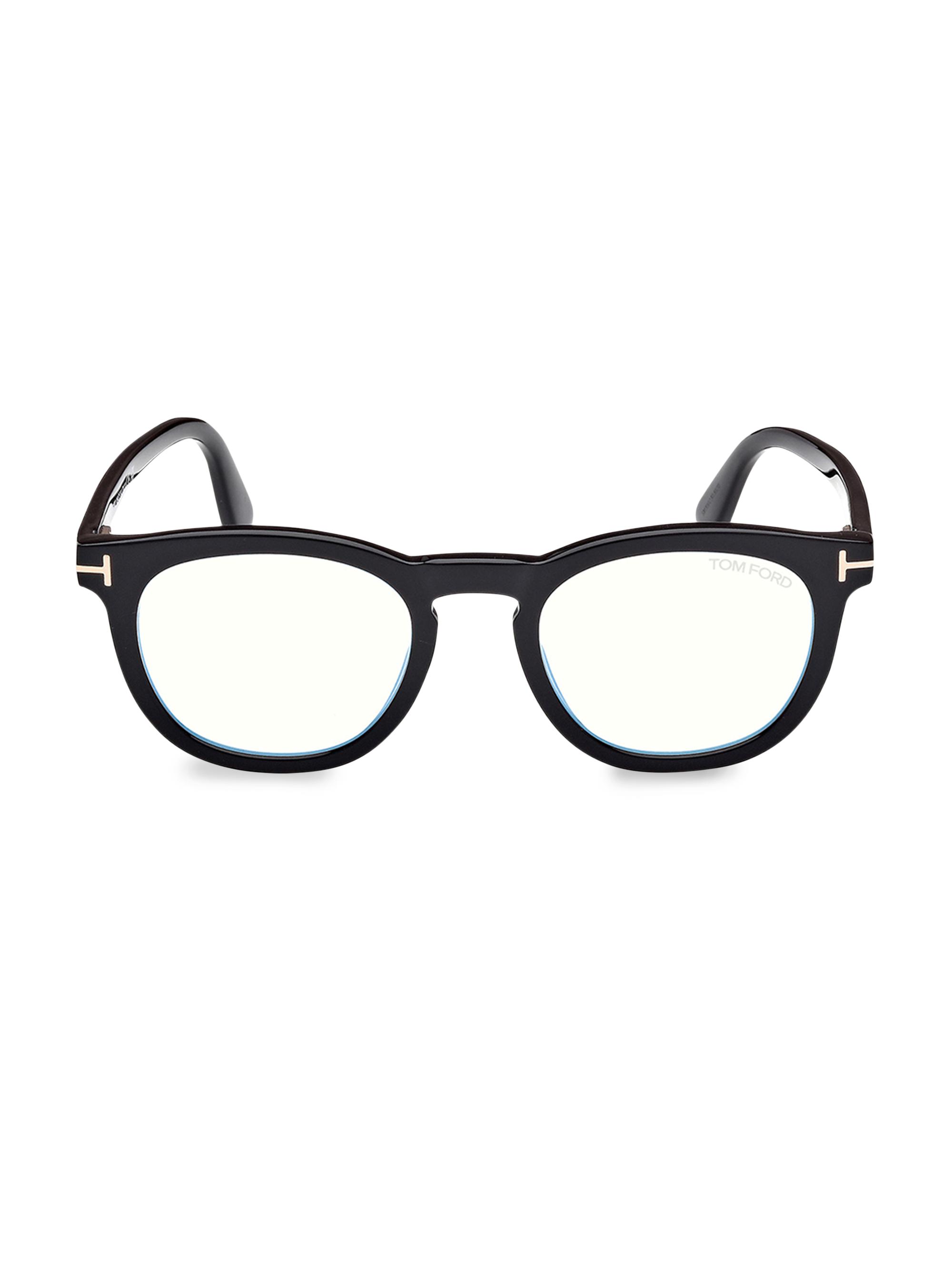 TOM FORD 48MM Square Blue Block Glasses | Saks Fifth Avenue