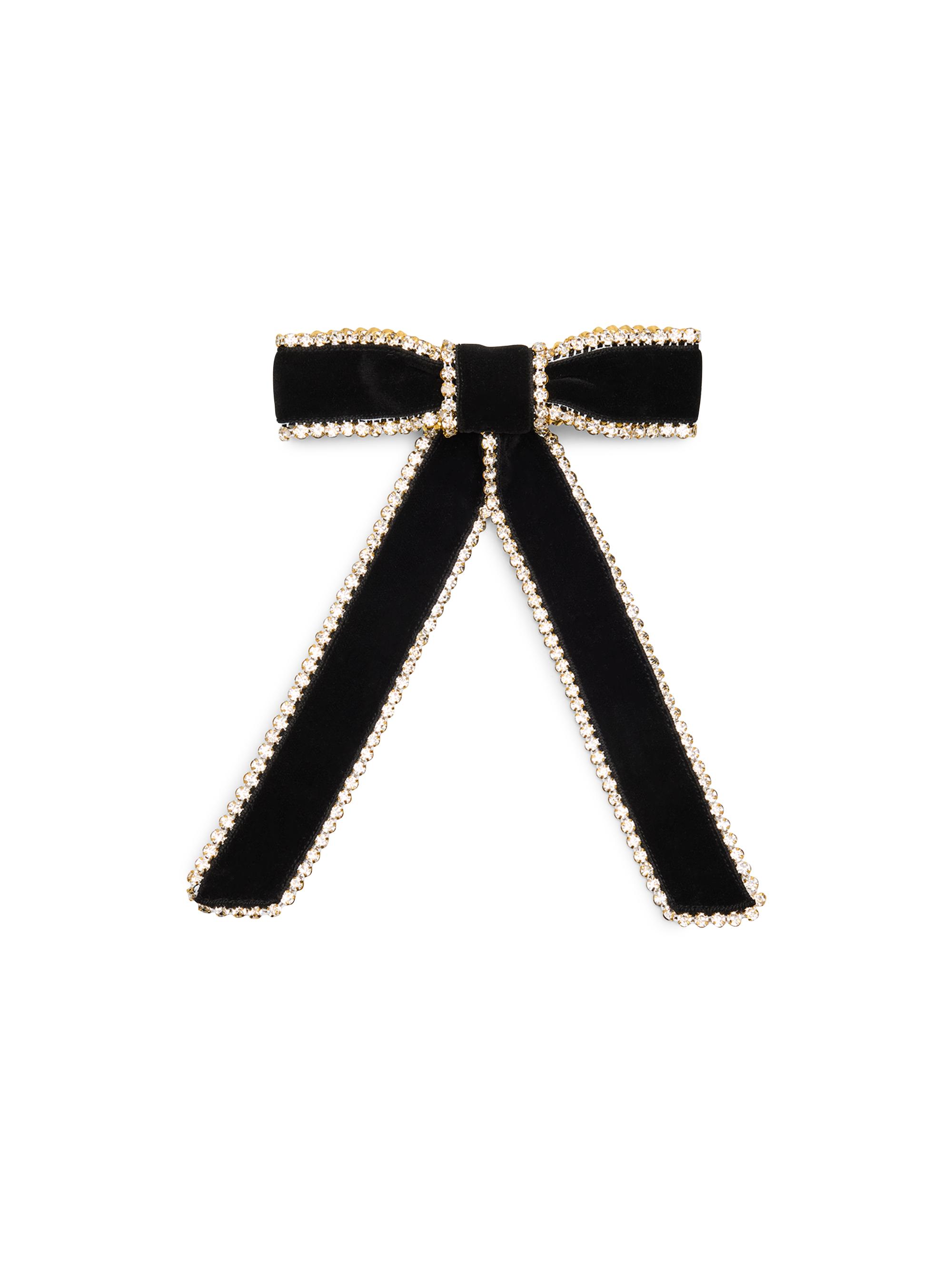 Lelet NY Women's Lilly Crystal-Embellished Velvet Bow - Black