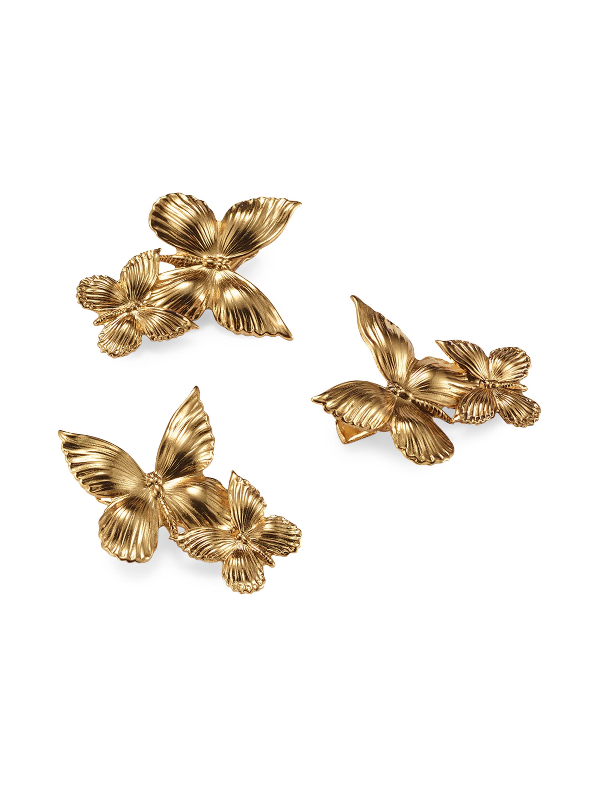 Lelet NY Women's Silvie 3-Piece Butterfly Claw Clip Set - Gold