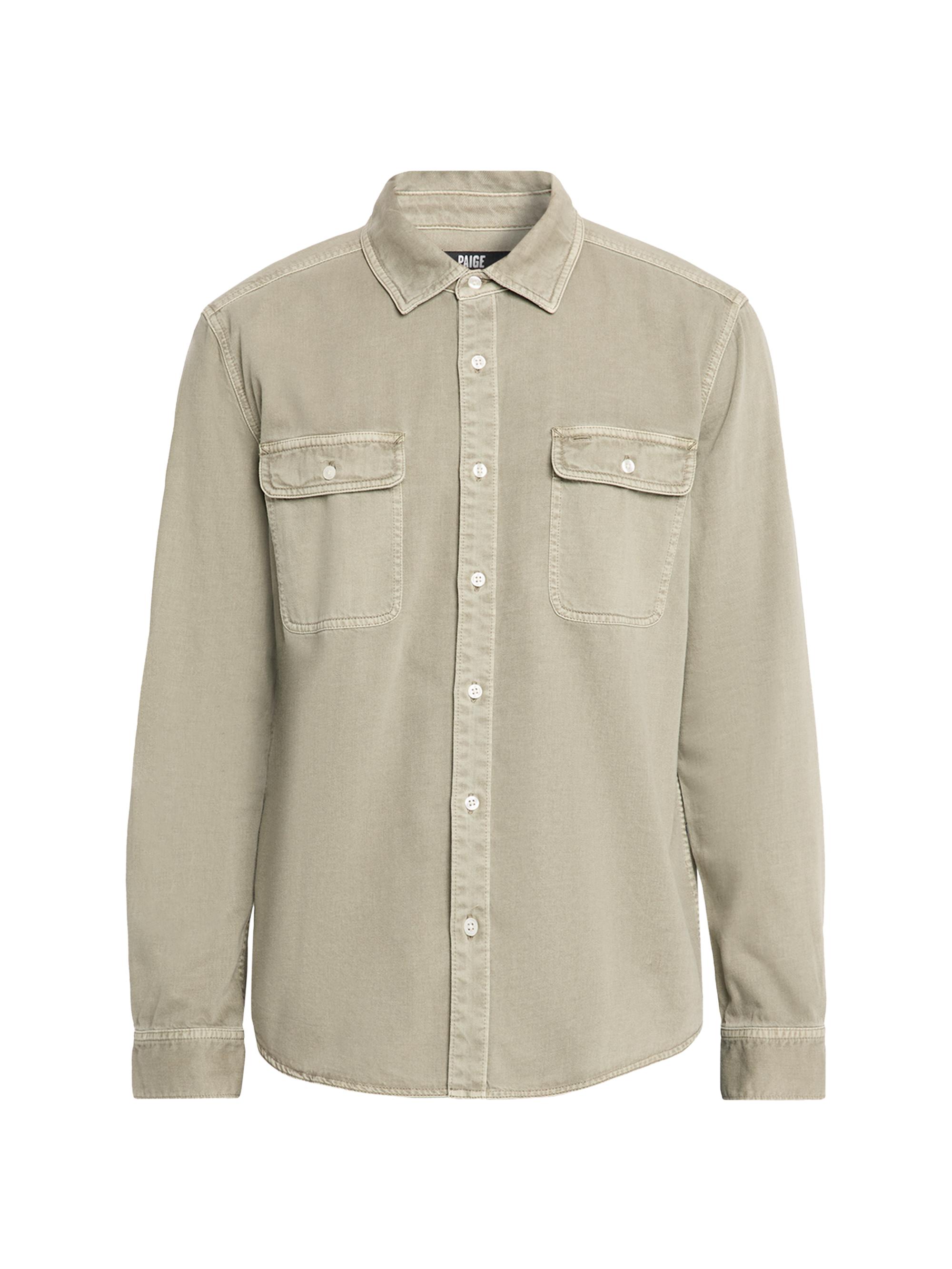 Paige Men's Martin Chest Pocket Button-Front Shirt - Green