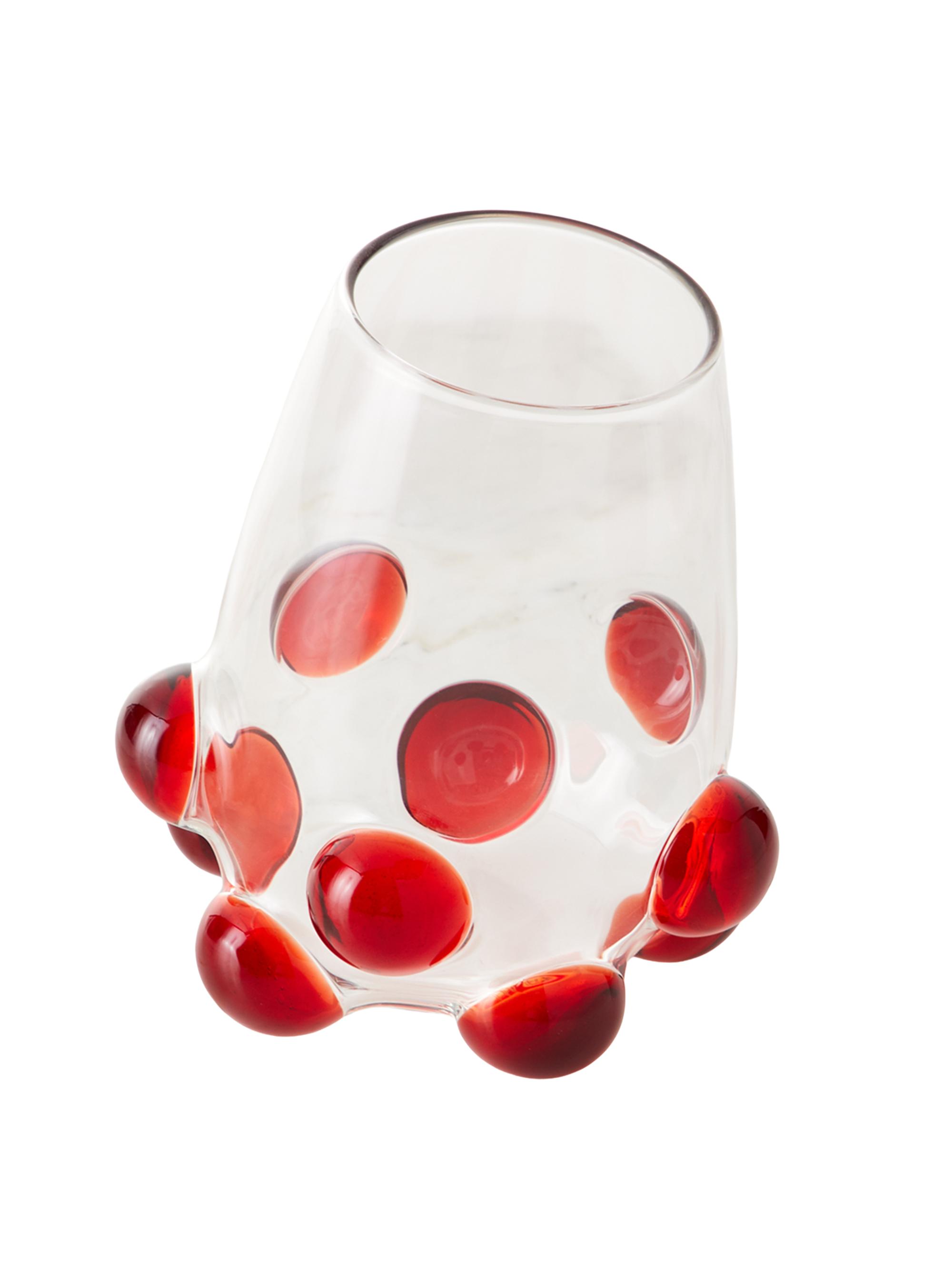 Massimo Lunardon Red Bubble Stemless Wine Glass