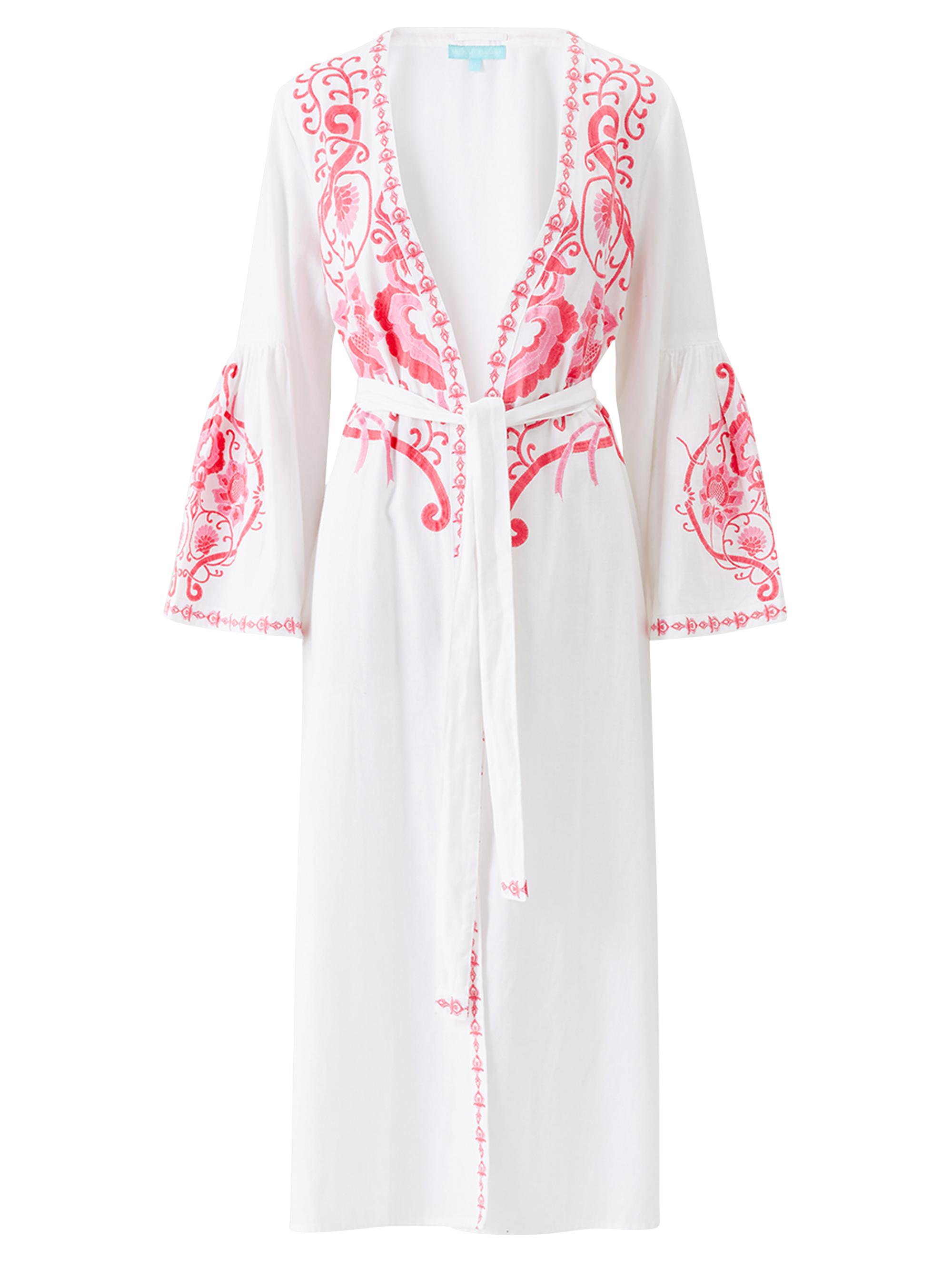 Melissa Odabash Women's Romilly Embroidered Kaftan Coverup - White