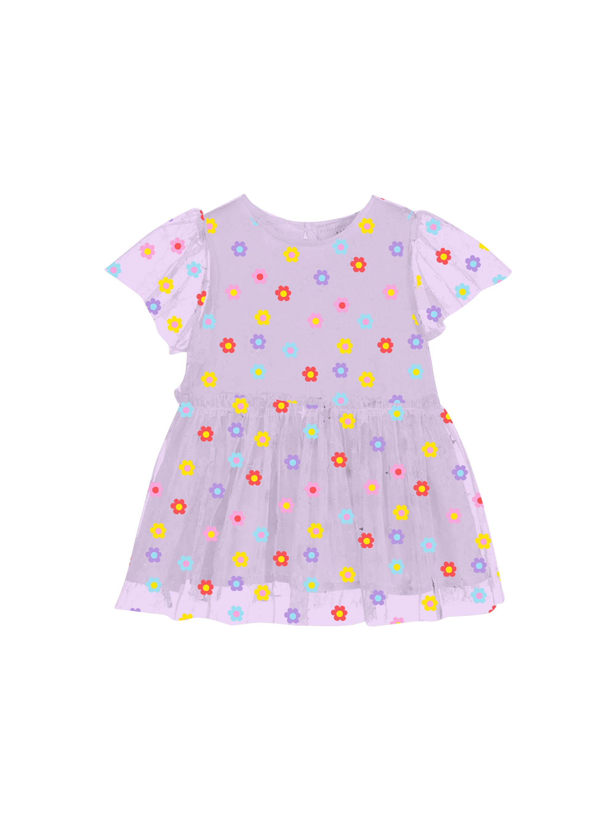 Stella McCartney Baby Girl's Flowers Tulle Short-Sleeve Dress - Purple 36 Months