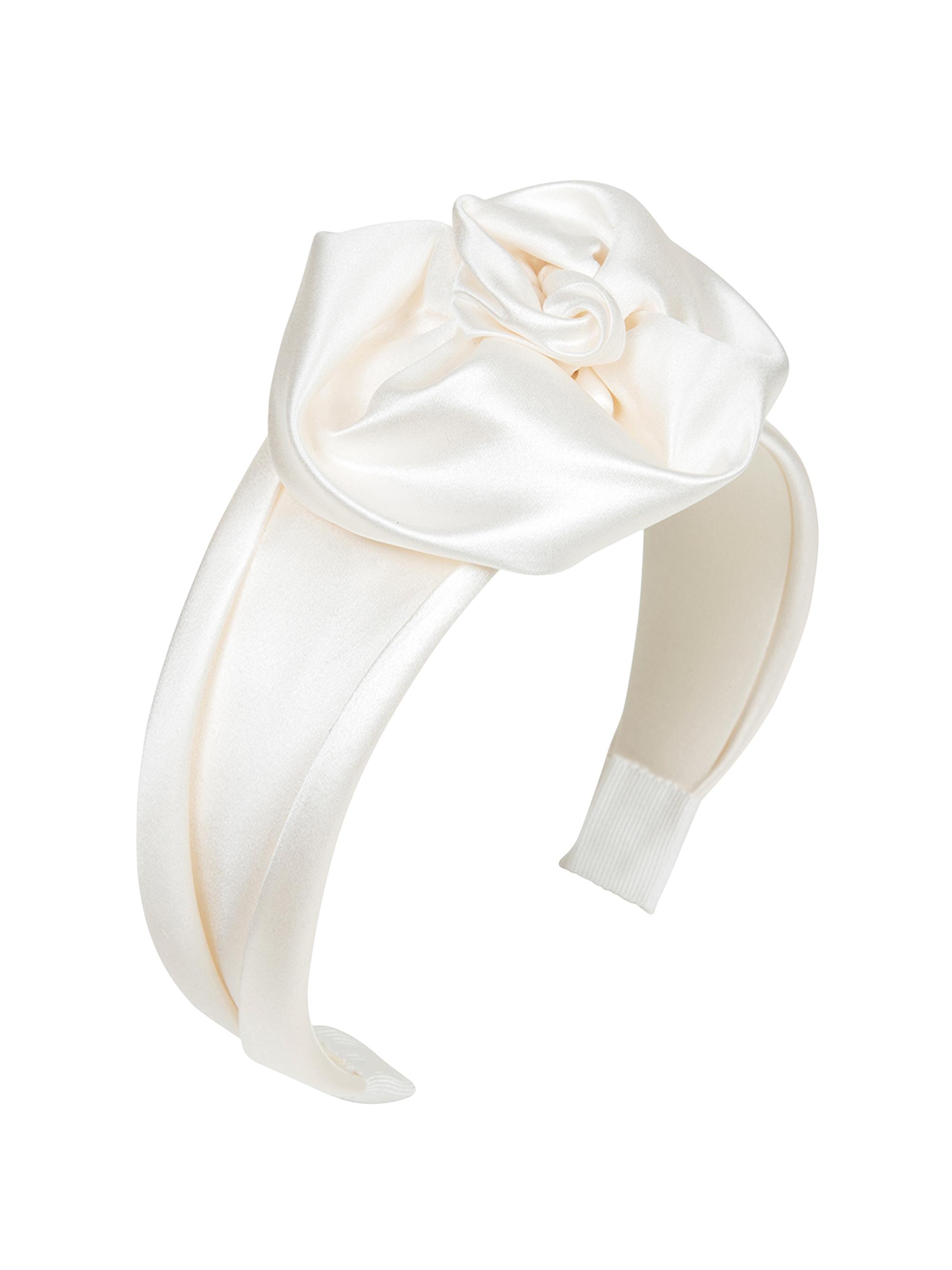Jennifer Behr Women's Rosalina Rosette Silk Wide Headband - Cream