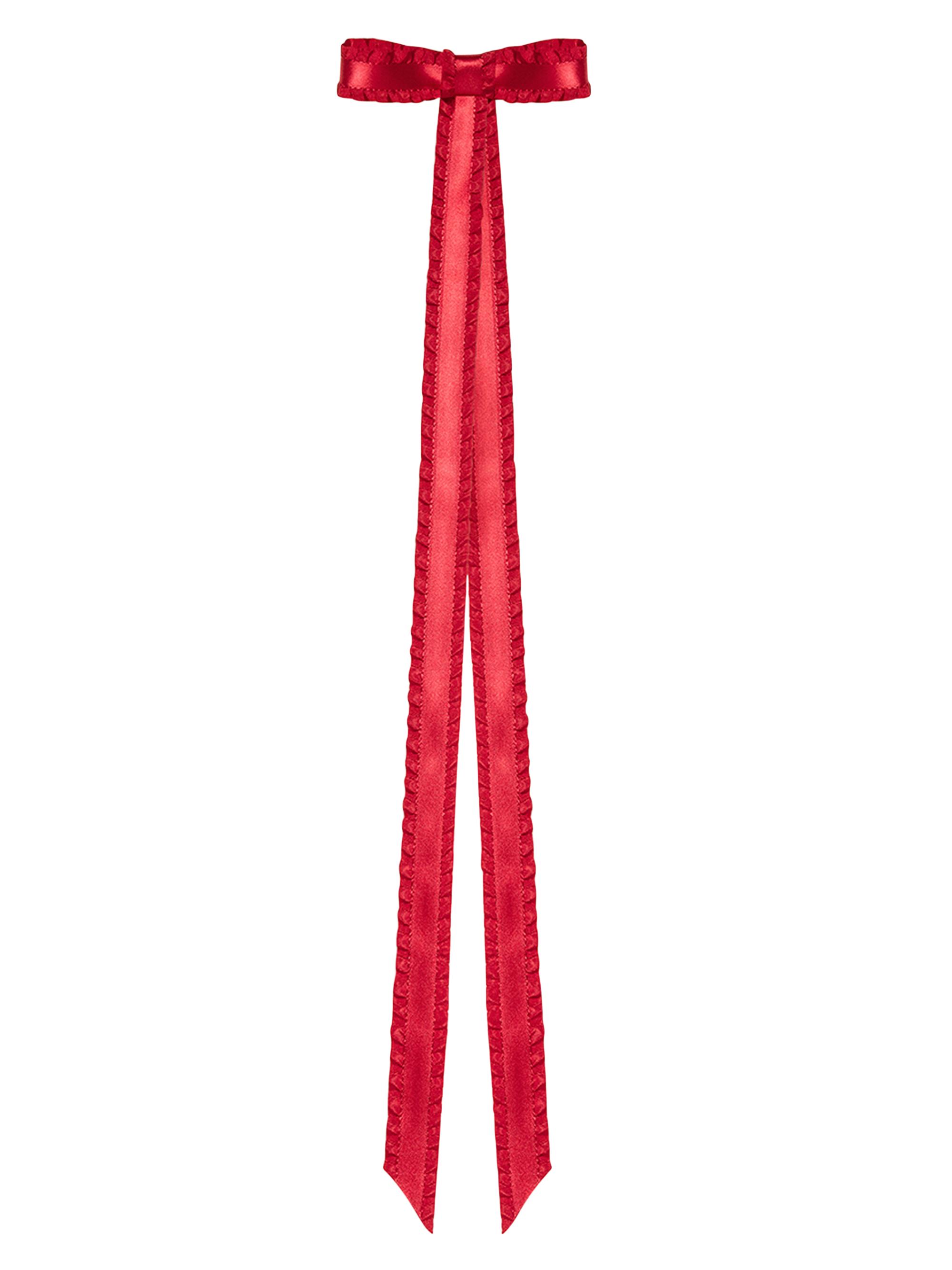 Jennifer Behr Women's Mabel Pleated Bow Silk Barrette - Red