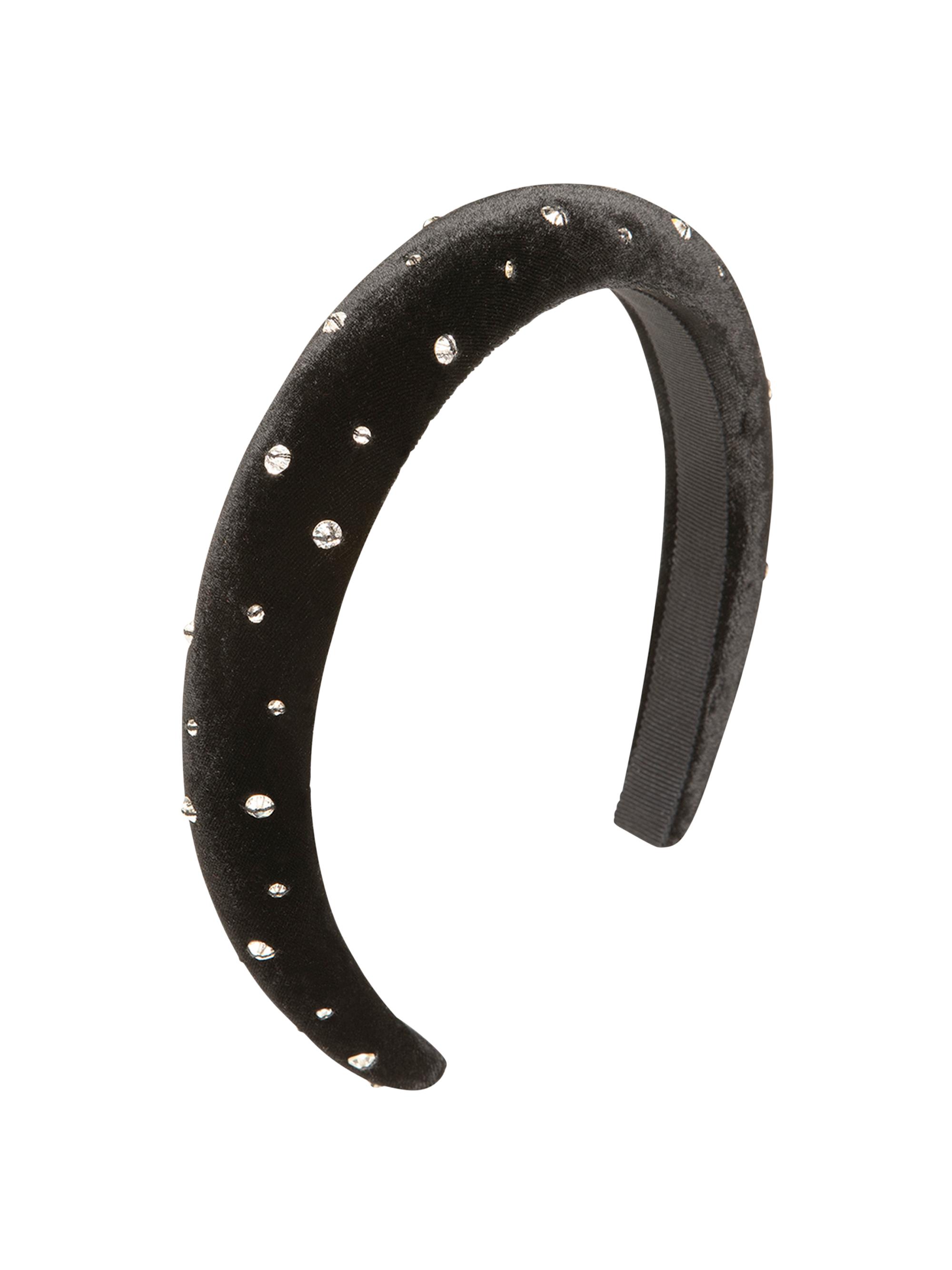 Jennifer Behr Women's Paola Emebllished Velvet Headband - Black
