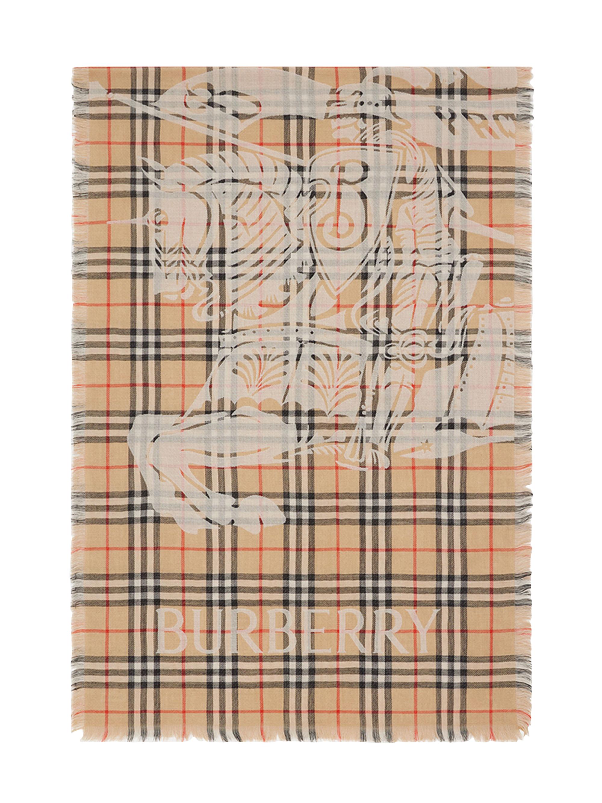 Burberry Signature Check Logo Wool Scarf | Saks Fifth Avenue