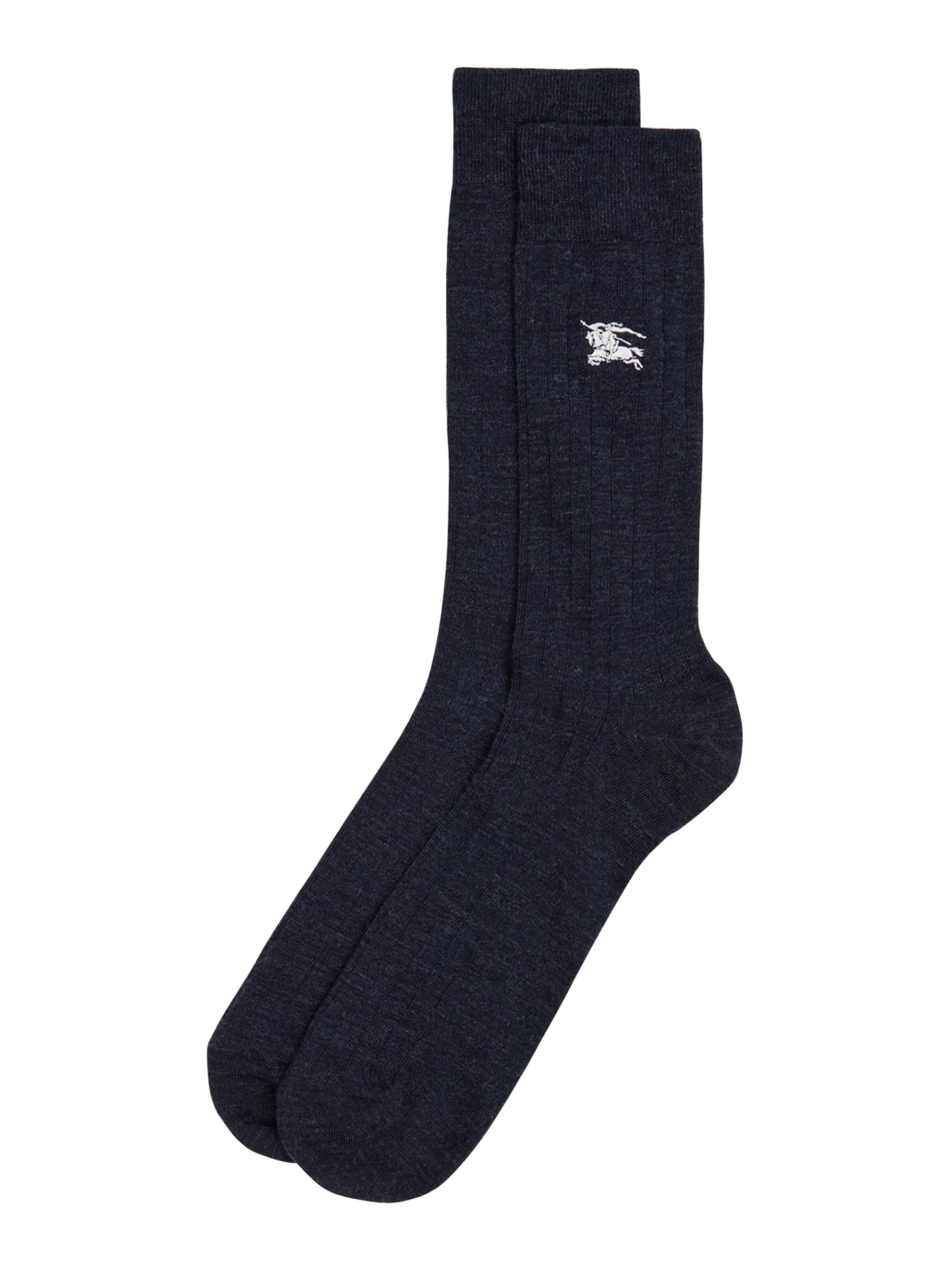 Burberry Men's Embroidered EKD Crew Socks - Navy