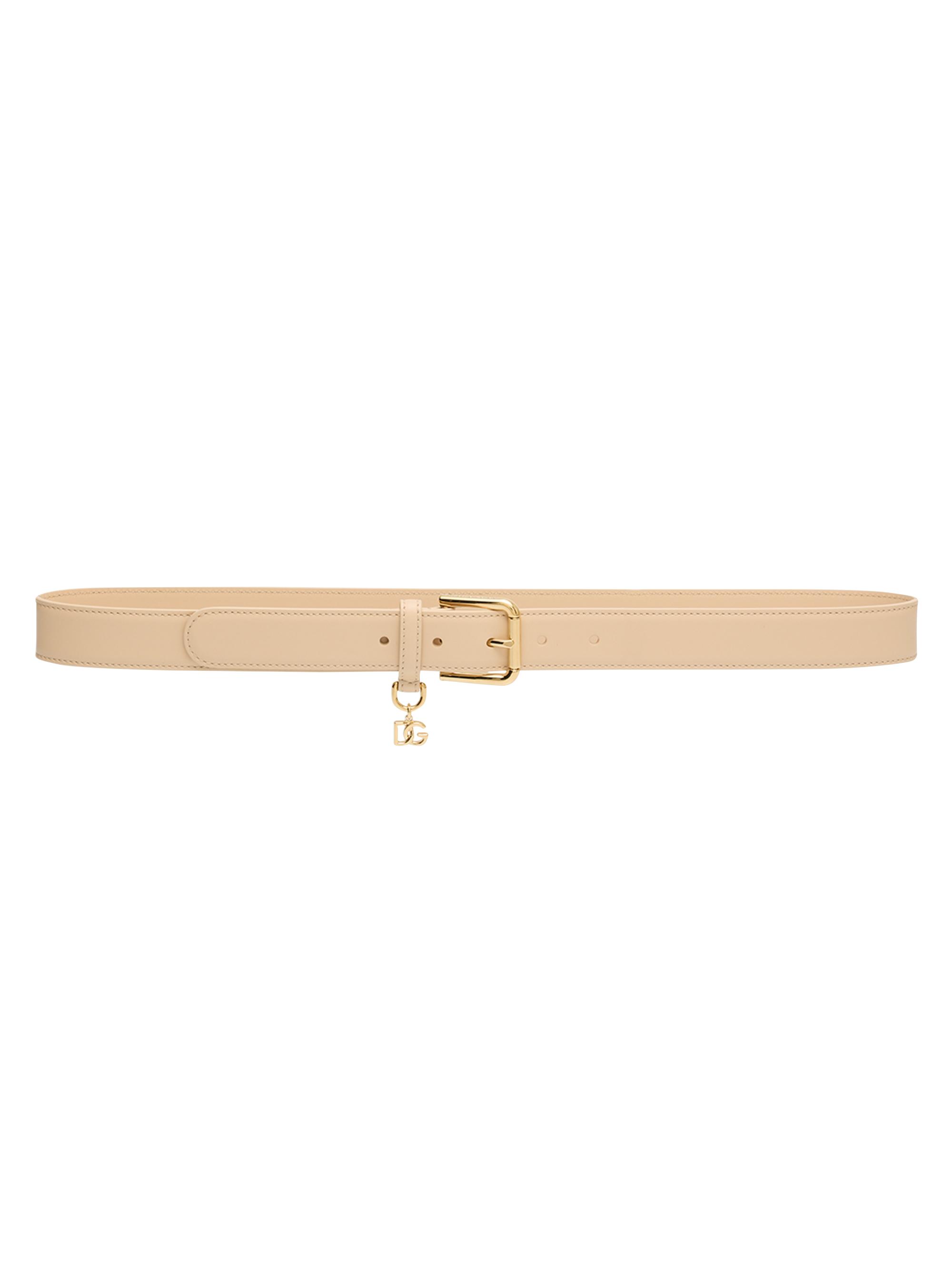 Dolce & Gabbana Women's DG Charm Smooth Leather & Brass Belt - Pink Pattern