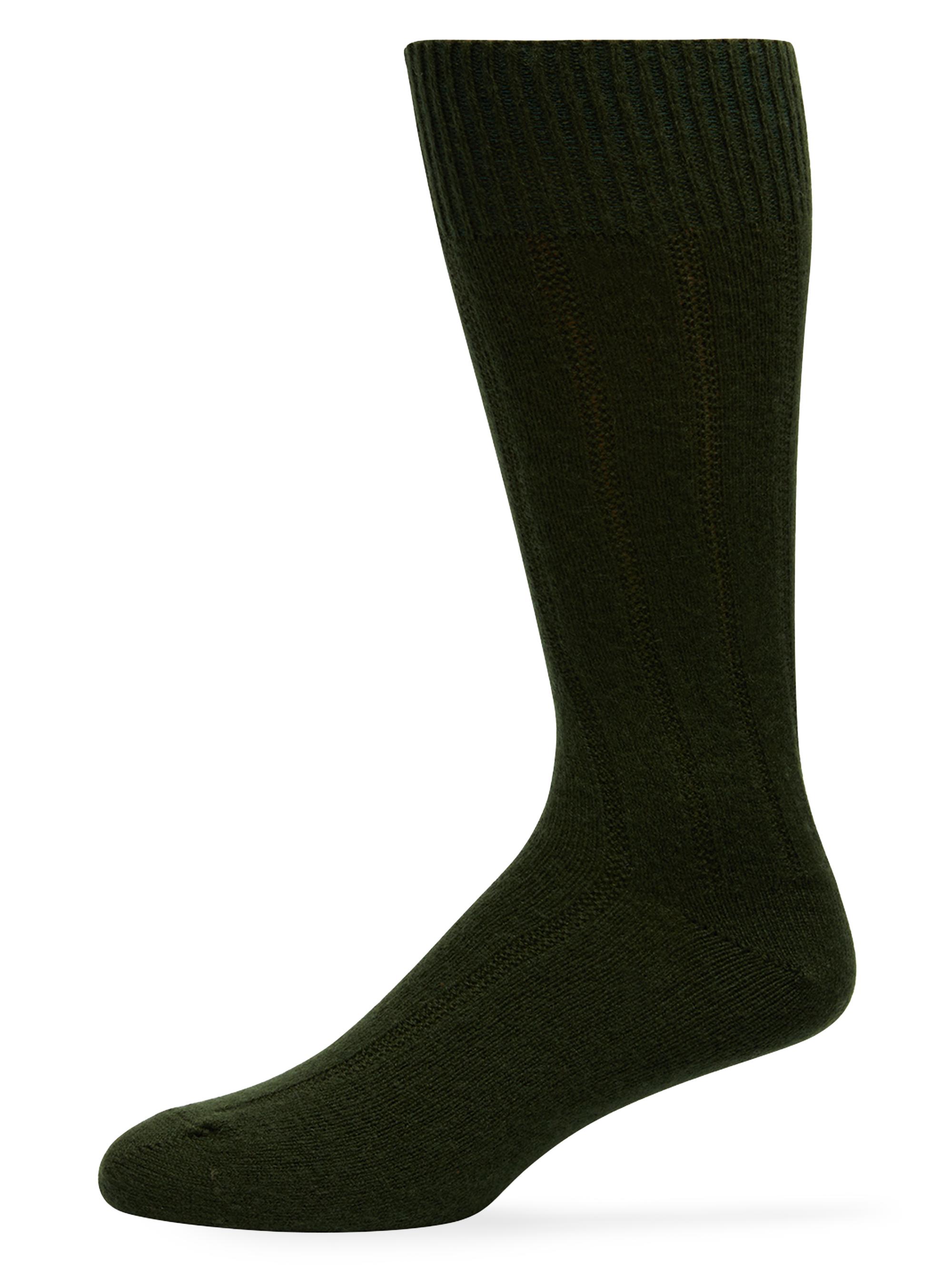 Saks Fifth Avenue Men's Rib-Knit Cashmere Crew Socks - Green