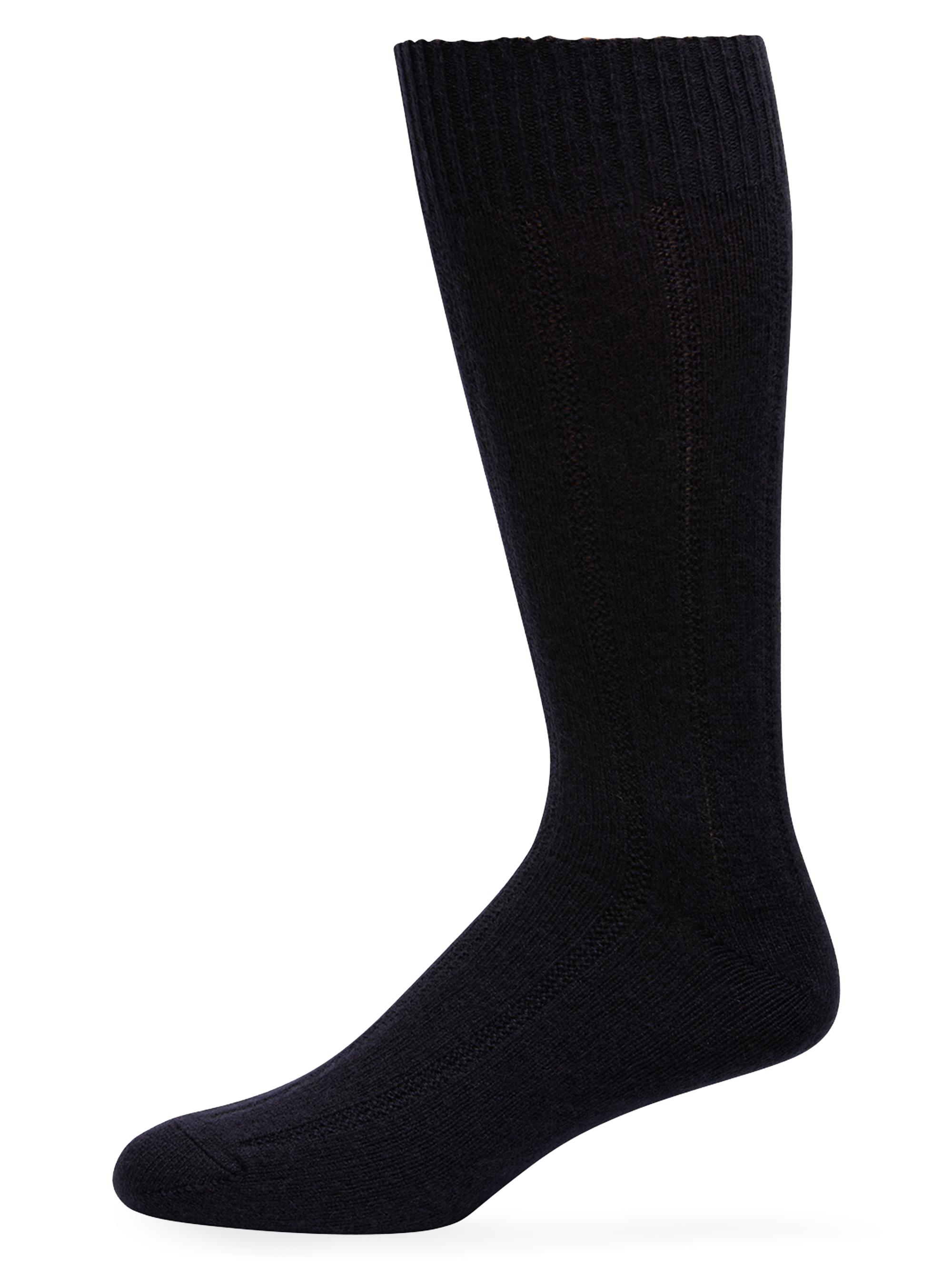 Saks Fifth Avenue Men's Rib-Knit Cashmere Crew Socks - Navy