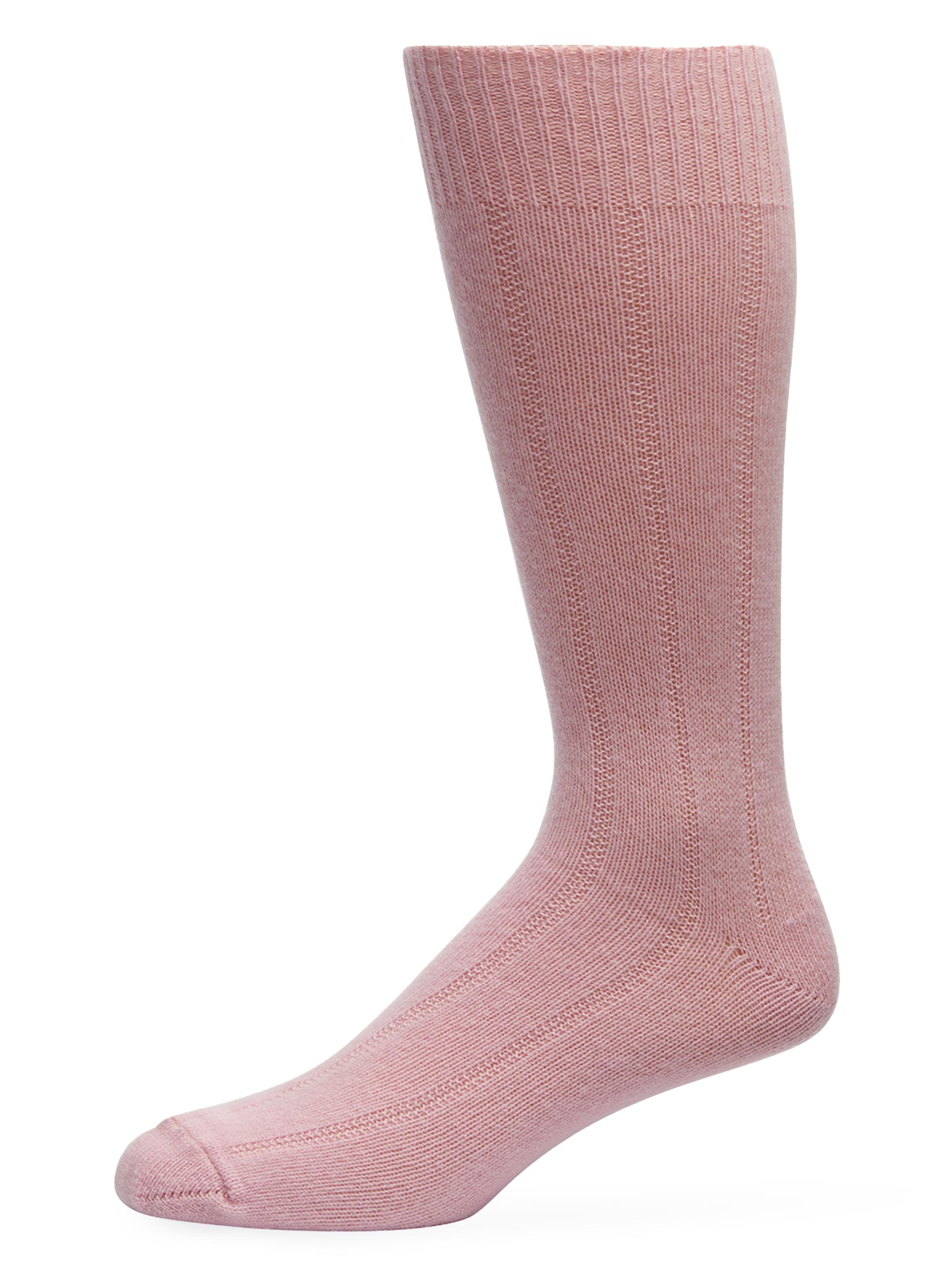 Saks Fifth Avenue Men's Rib-Knit Cashmere Crew Socks - Pink