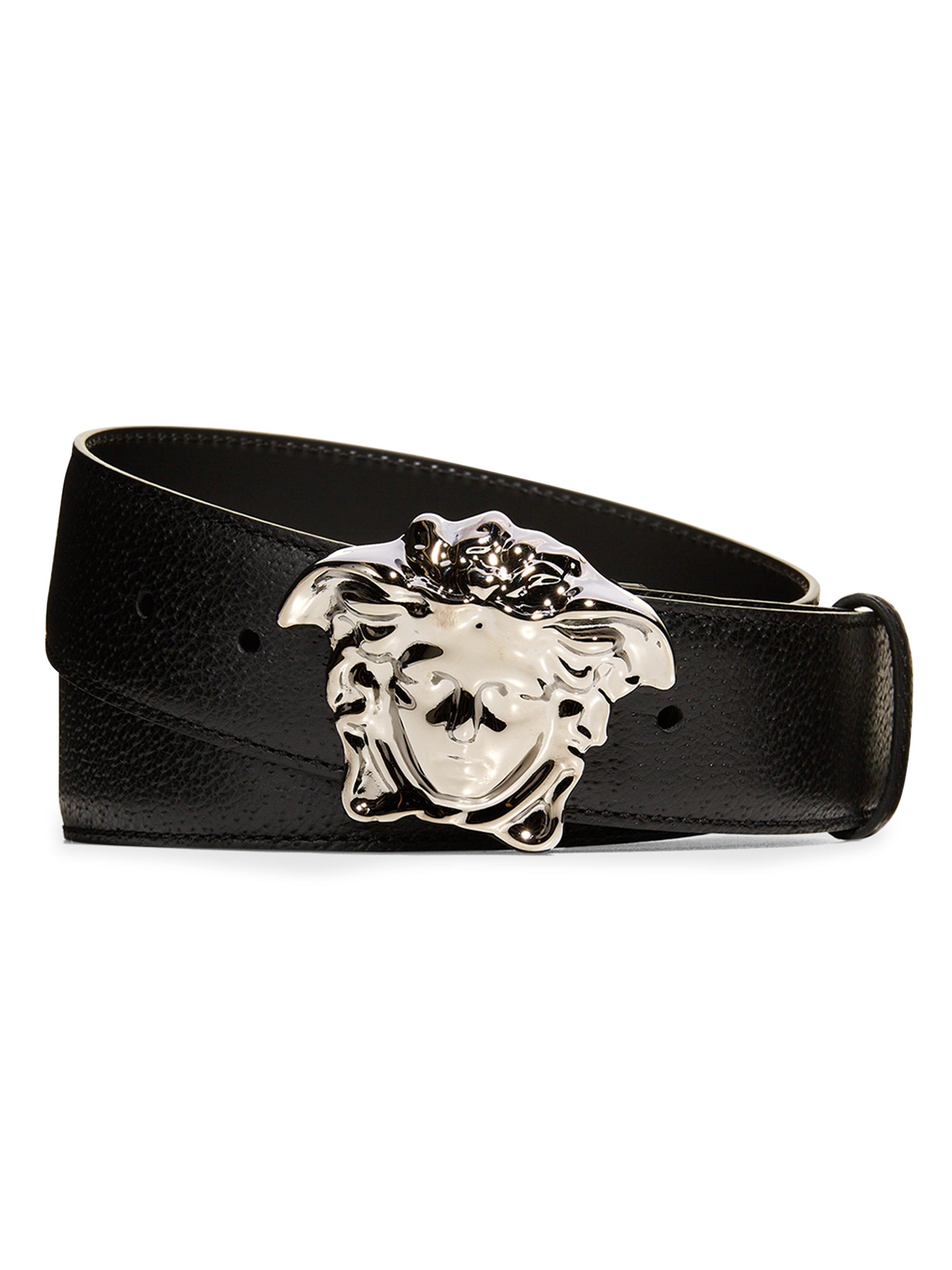 小物 90's VERSACE Medusa backle leather belt Versace Leather Medusa-Buckle Belt | Saks Fifth Avenue