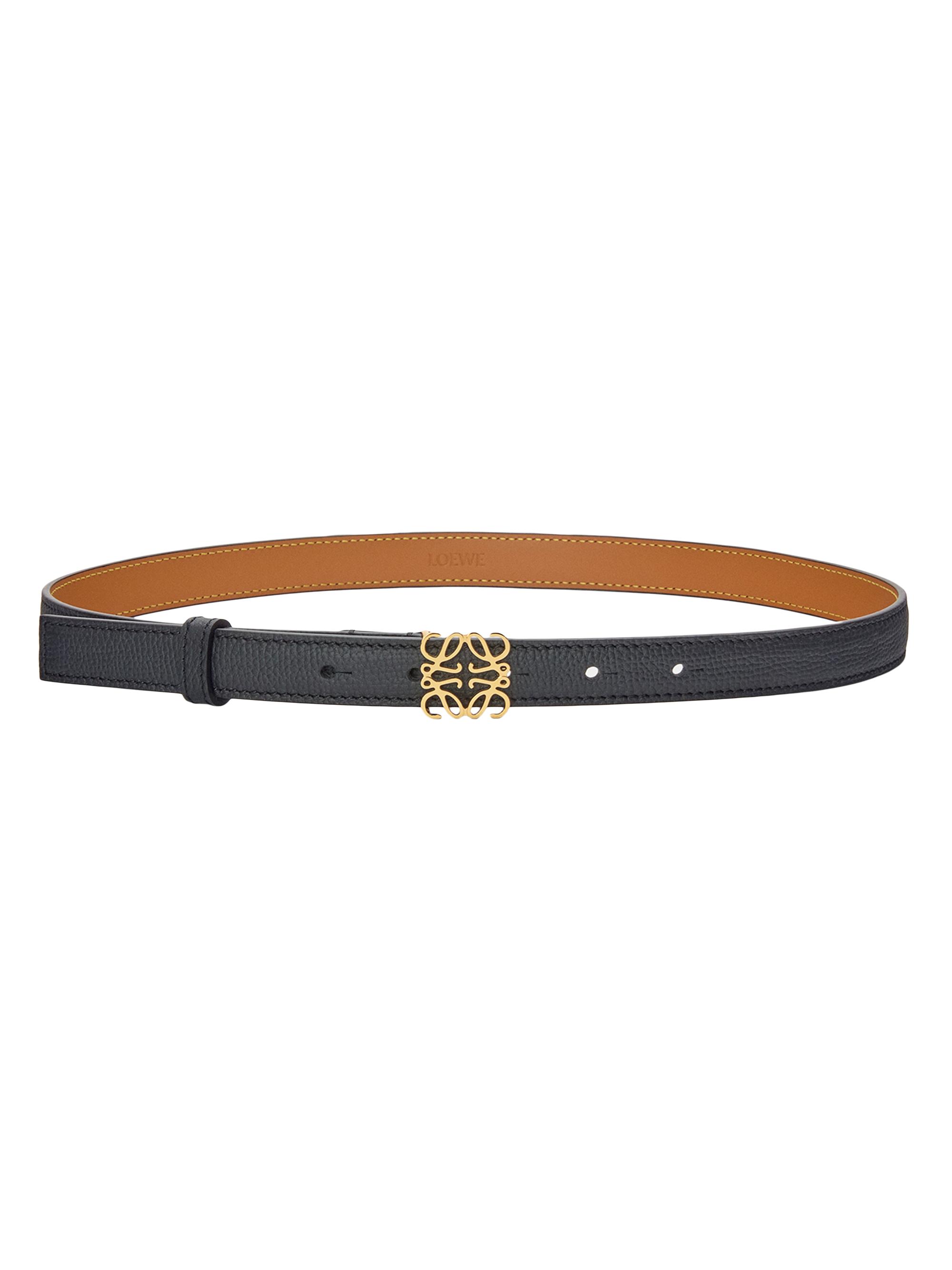 LOEWE Women's Anagram Leather Belt - Black Gold