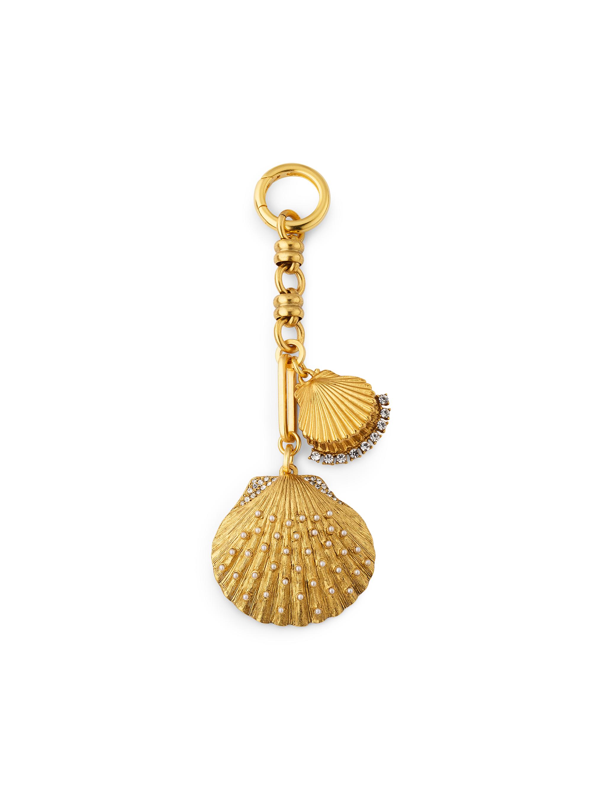 Elizabeth Cole Women's Calico Crystal, Imitation Pearl & 24K-Gold-Plated Bag Charm - White
