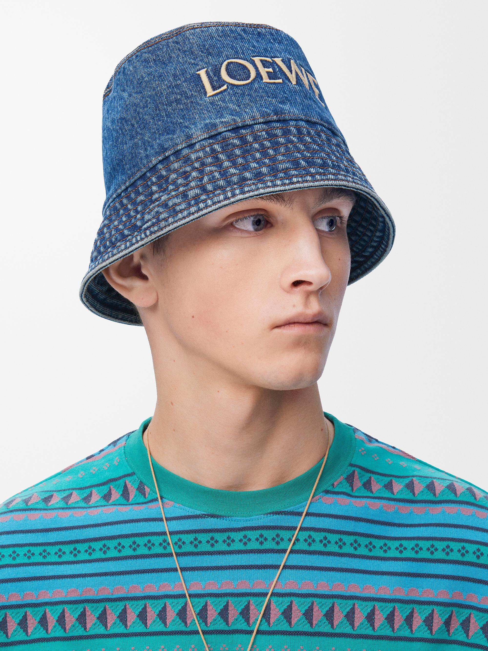 LOEWE Logo-Embroidered Denim Bucket Hat | Saks Fifth Avenue