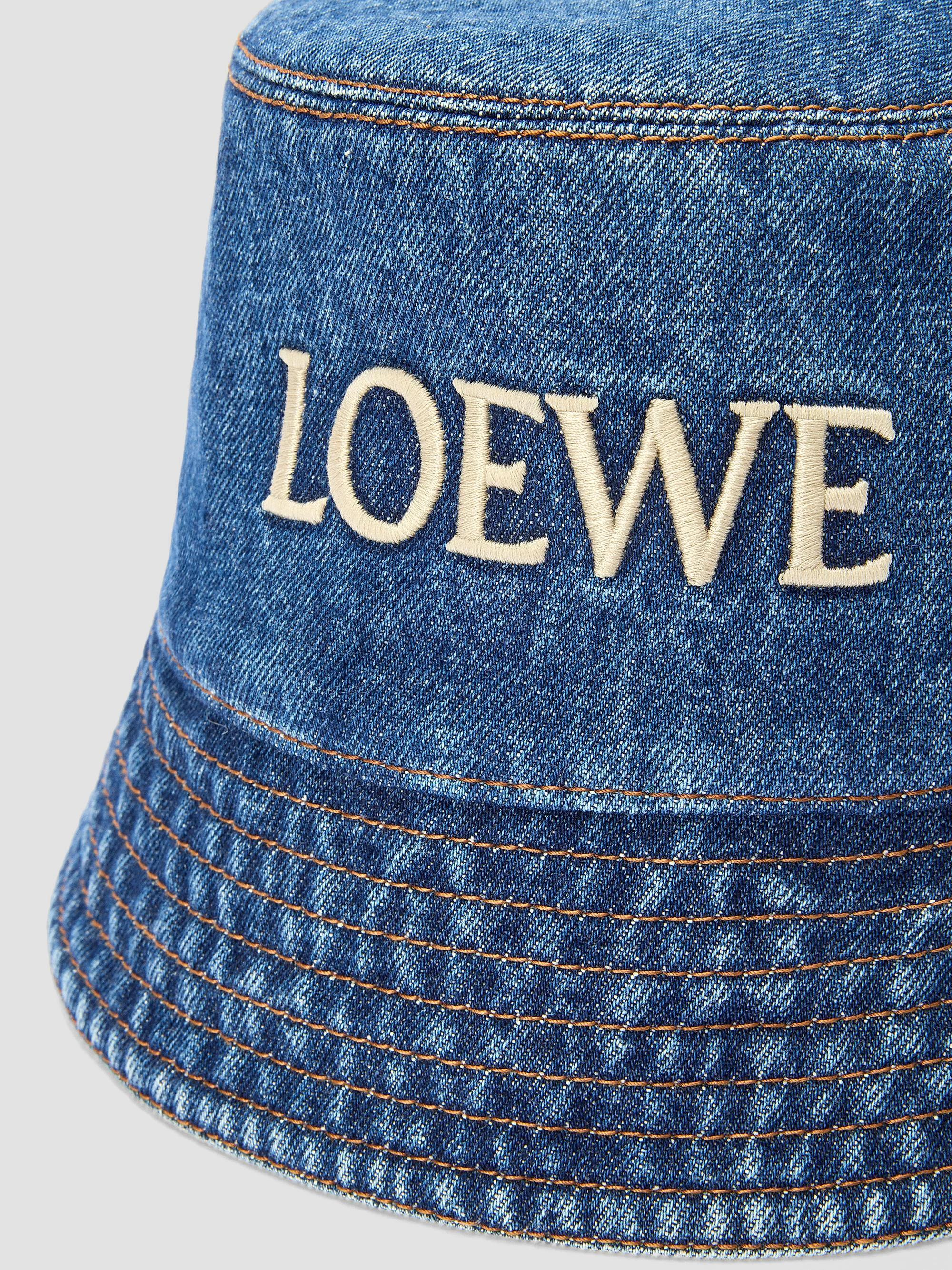 LOEWE Logo-Embroidered Denim Bucket Hat | Saks Fifth Avenue