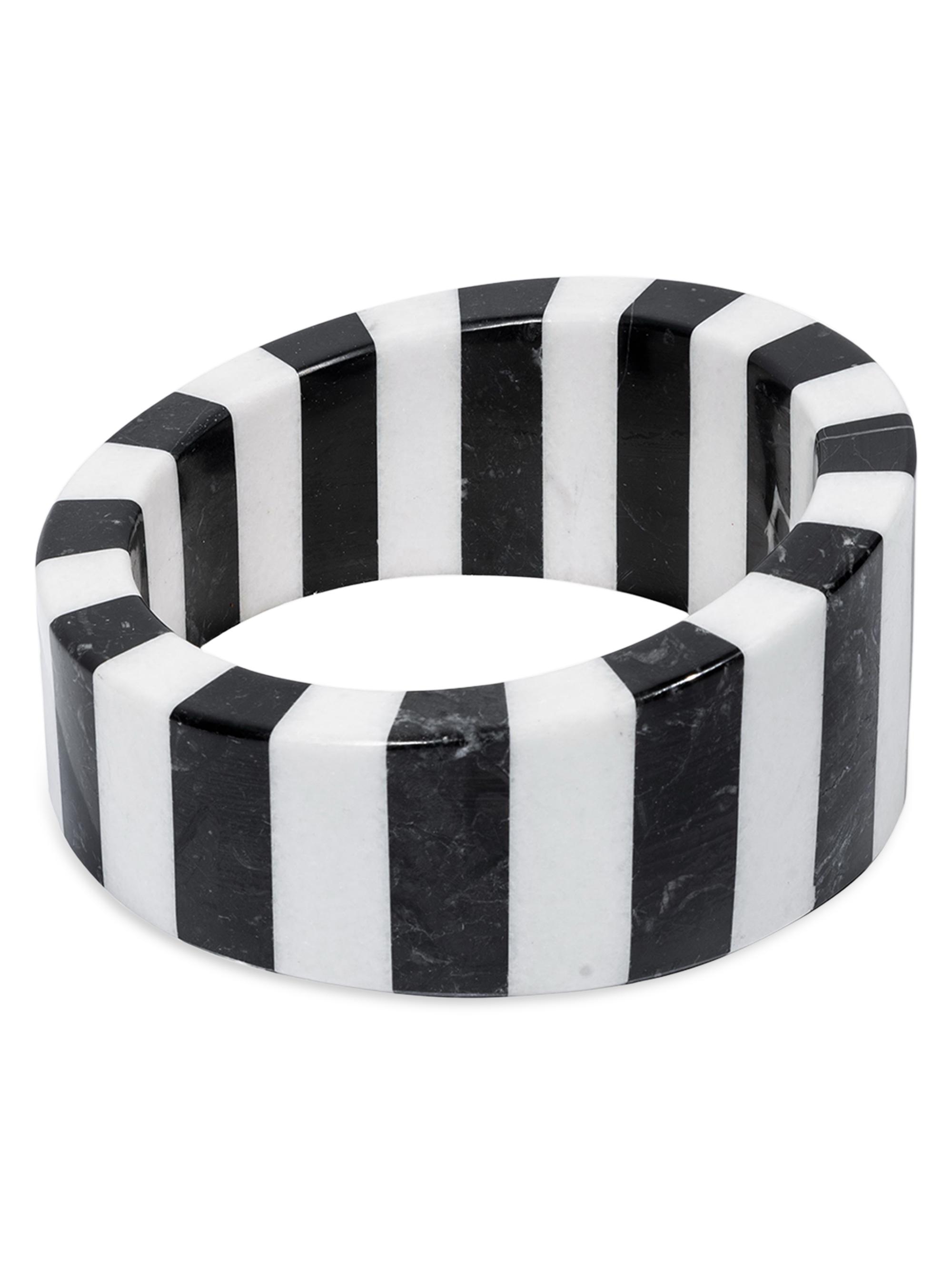 Vetta Home Striped Marble Wine Stand