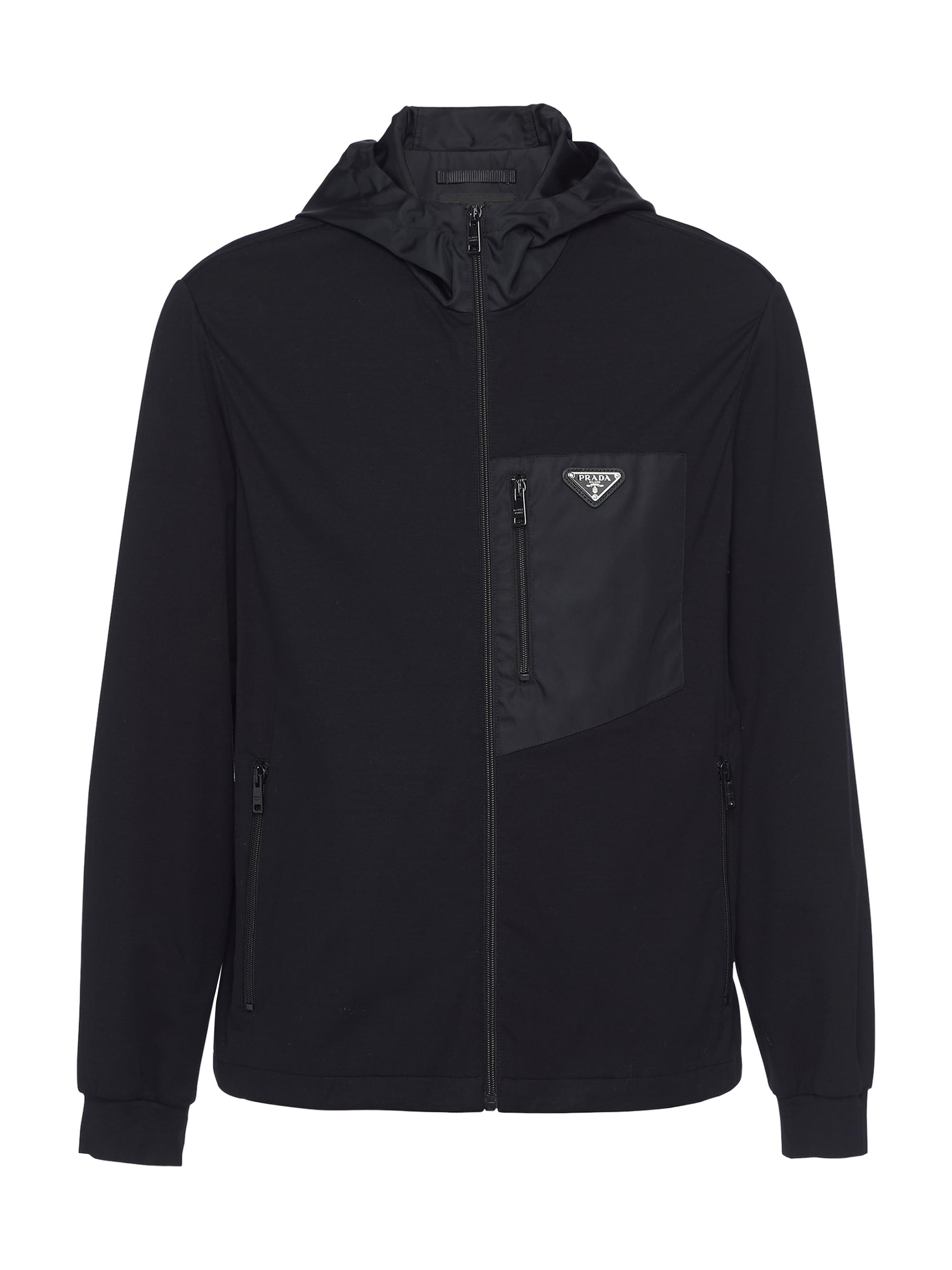 Prada Men's Technical Cotton and Re-Nylon Cardigan - Black