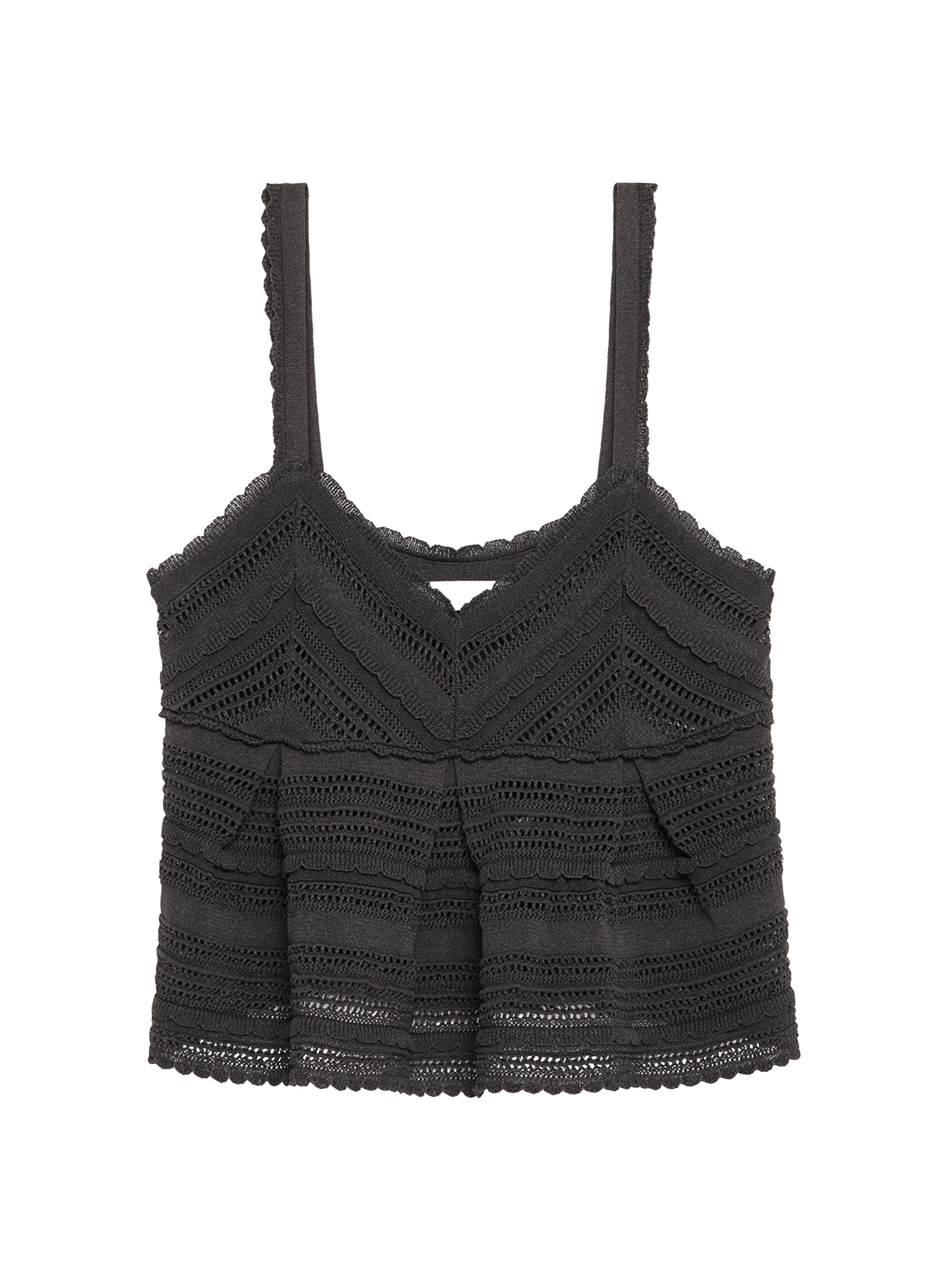 Zimmermann Women's Lucky Lace Knit Tank Top - Black