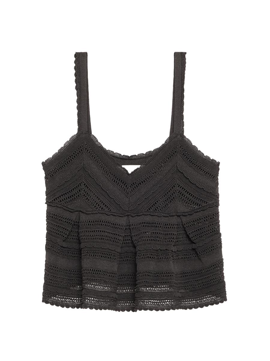 Zimmermann Women's Lucky Lace Knit Tank Top In Black