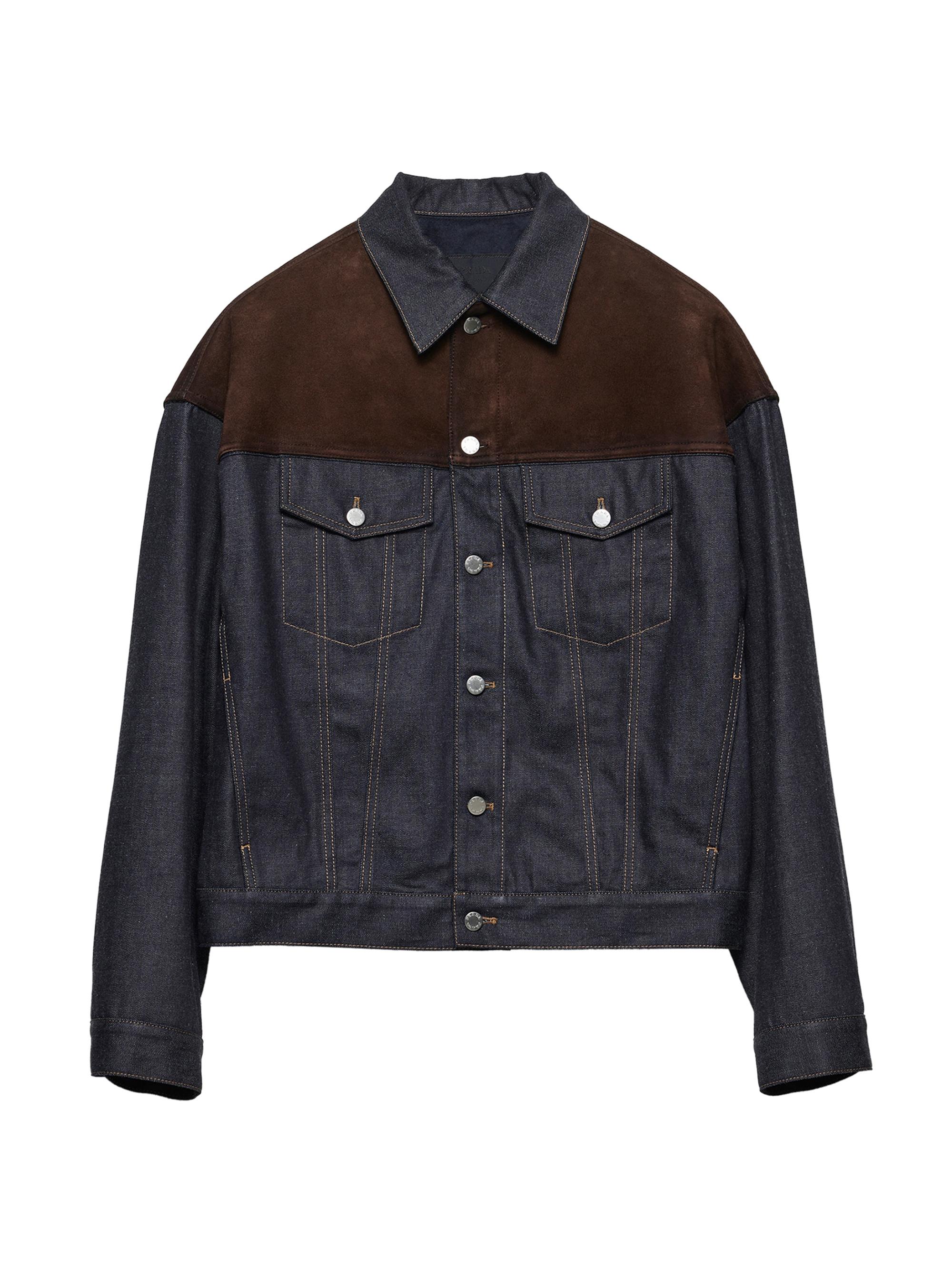 Prada Chevron Denim Blouson Jacket | Saks Fifth Avenue