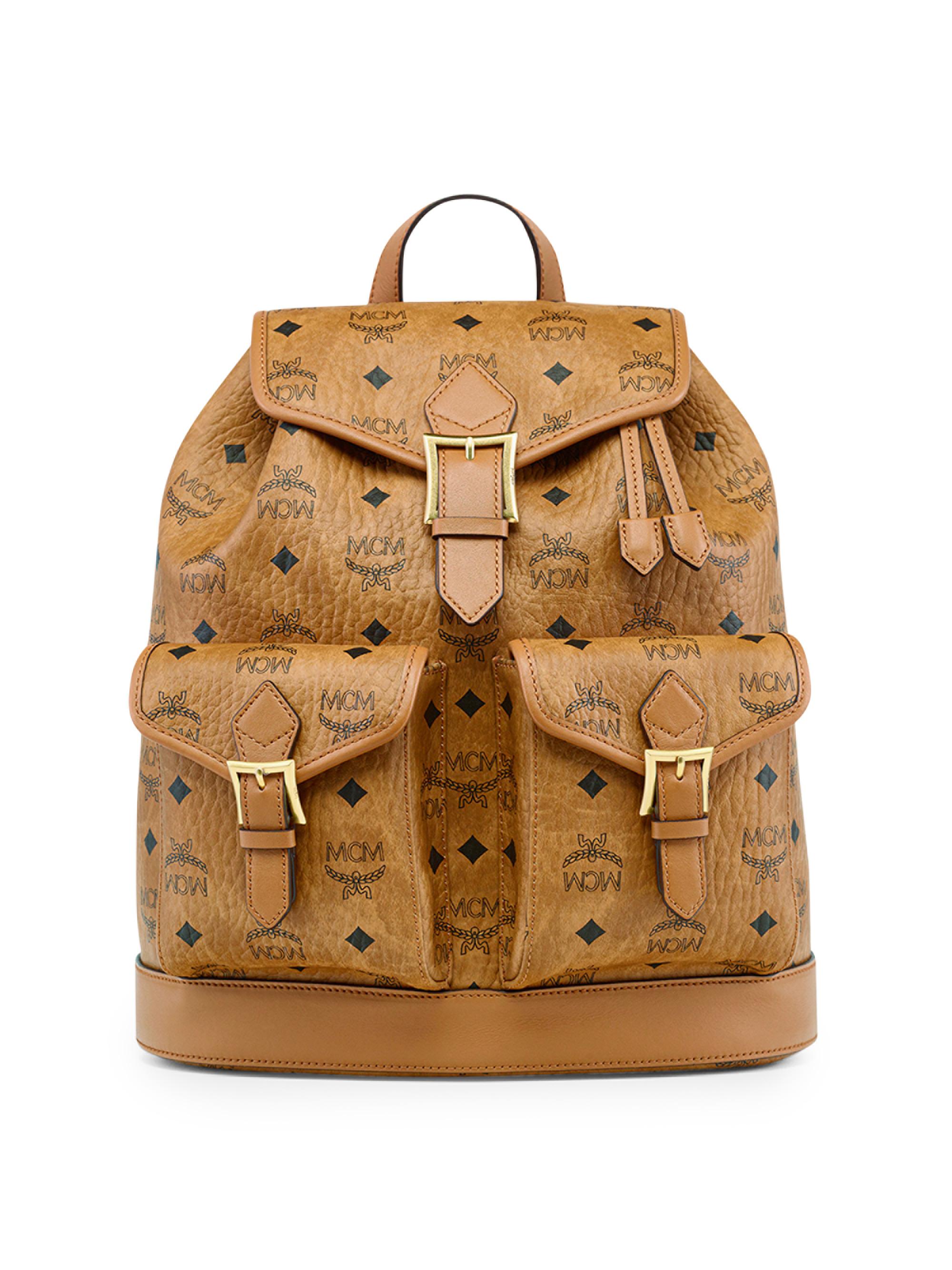 MCM Women's Small Aren Visetos Backpack - Brown