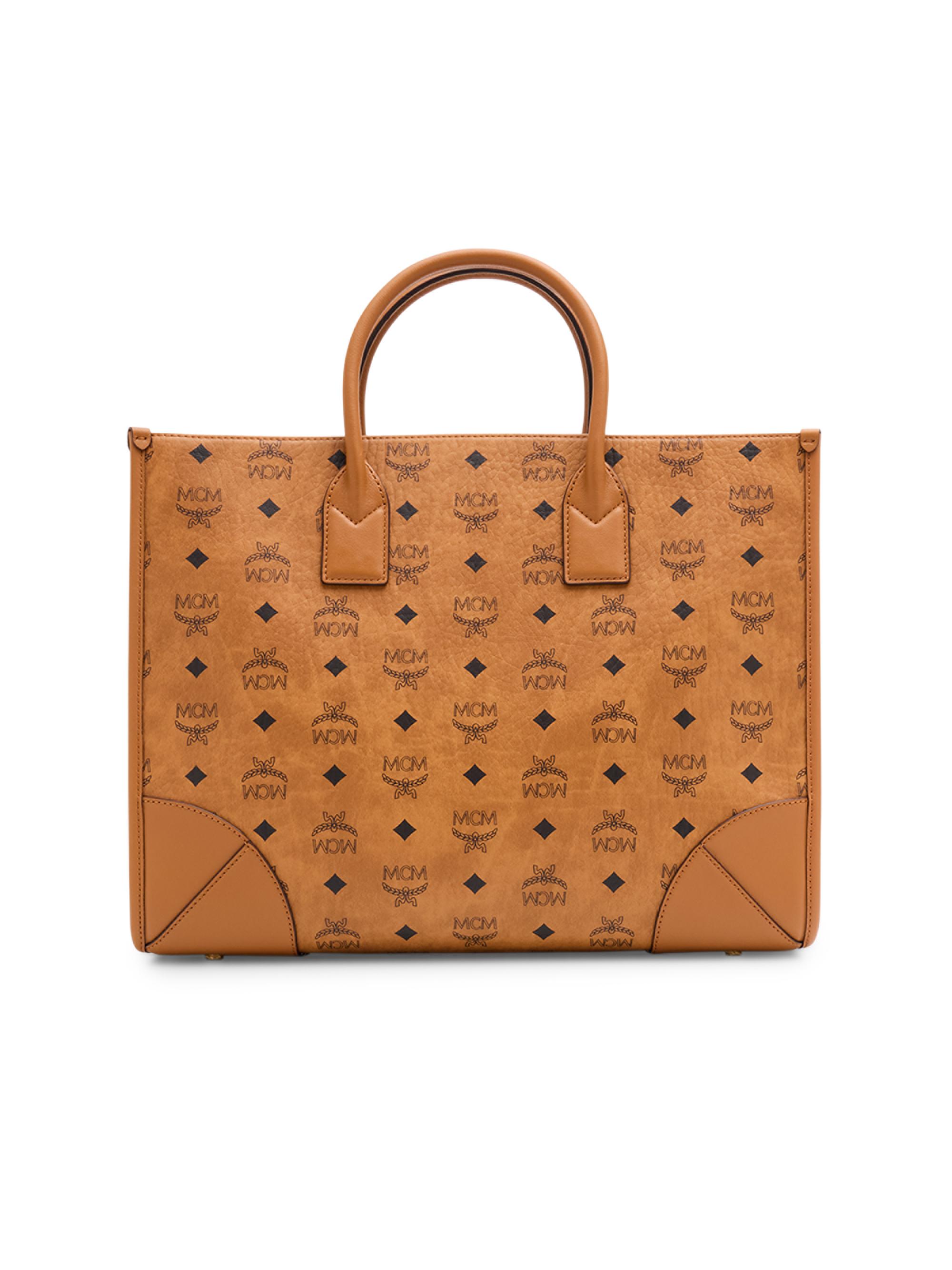 MCM Women's  Munchen Visetos Leather Tote Bag - Brown