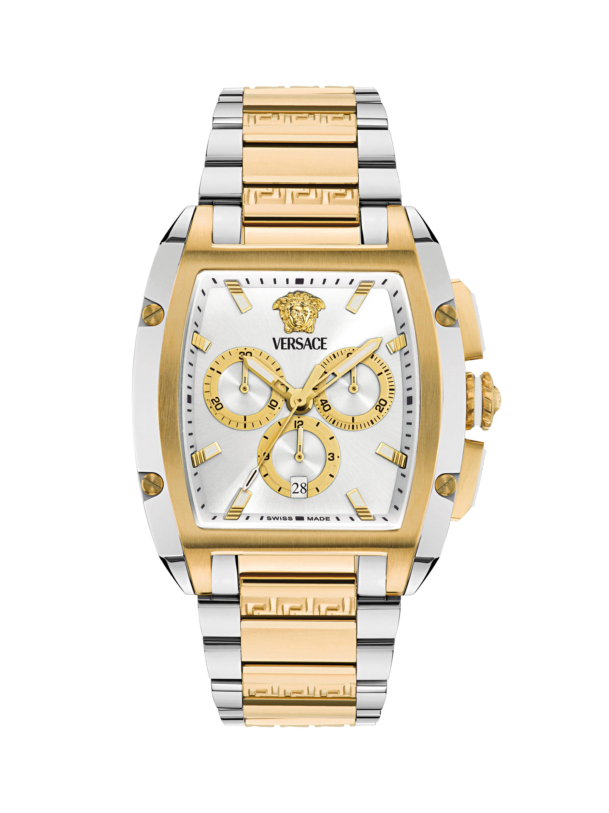 Versace Men's  Dominus Two-Tone Stainless Steel Bracelet Watch/42MM x 50MM - Green Two Tone