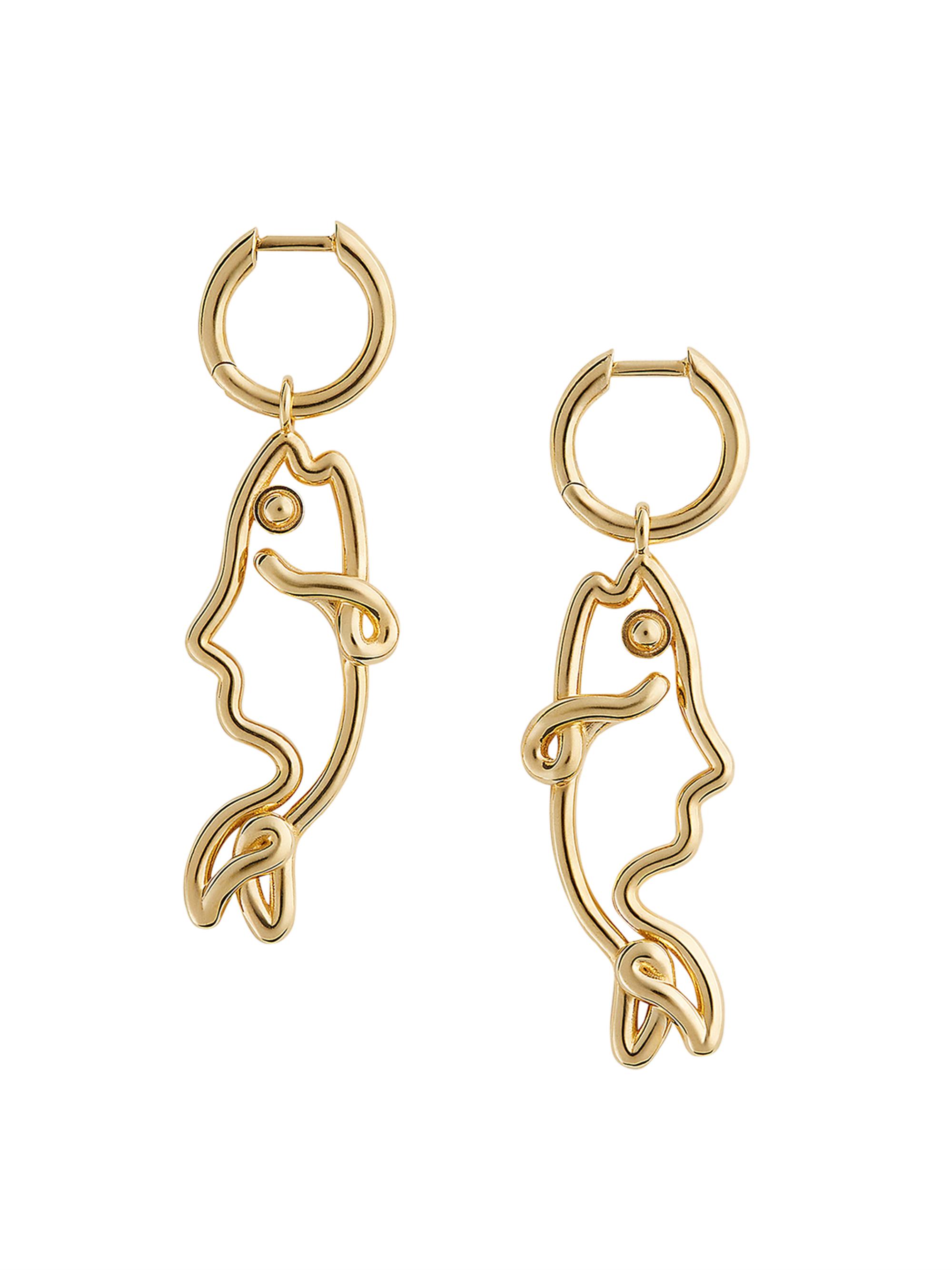 Bottega Veneta Women's 18K-Gold-Plated Sterling Silver Fish Drop Earrings - Yellow