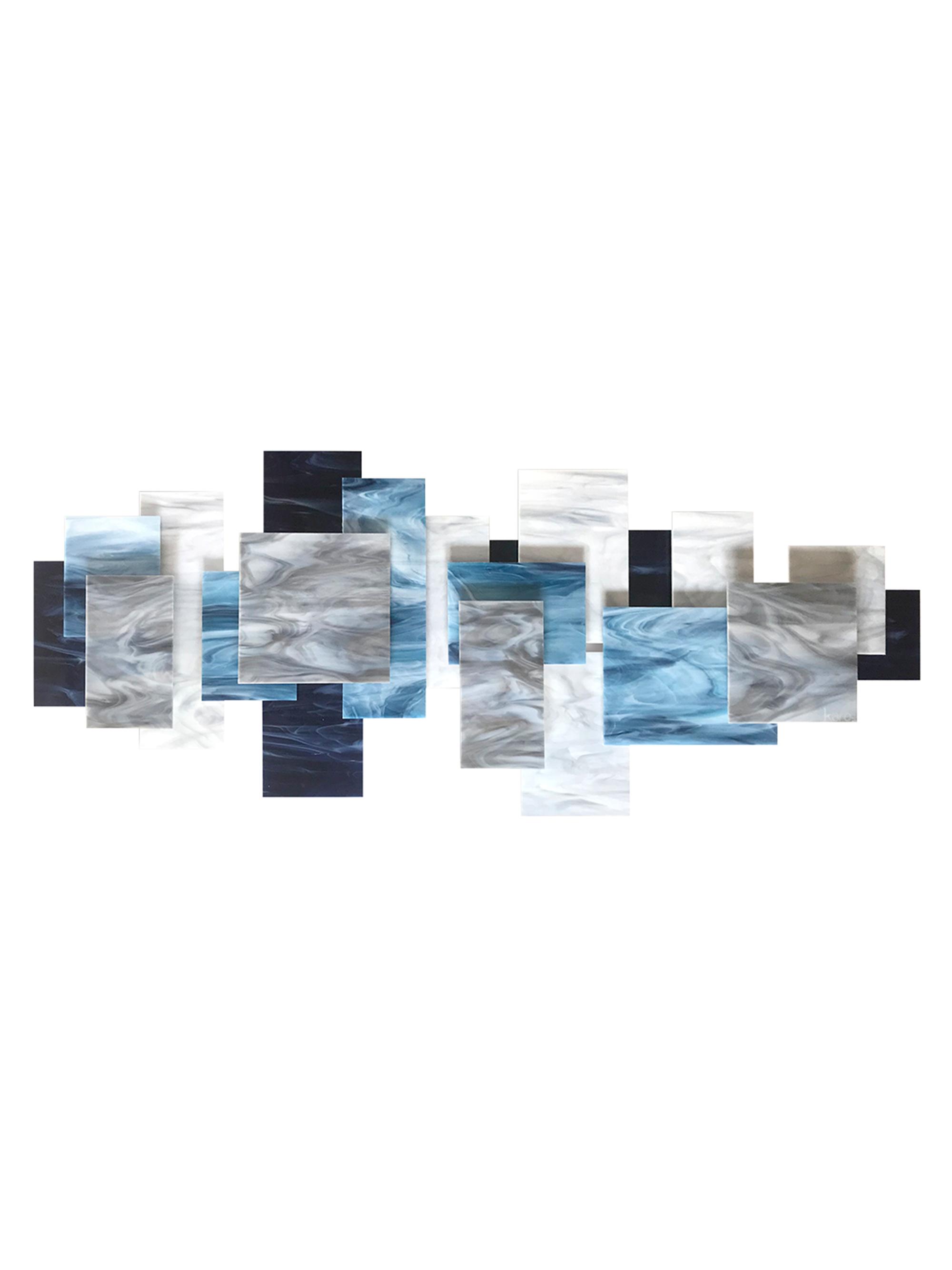Karo Studios Apex Glass & Metal Wall Sculpture - Blue | Thumbnail 4