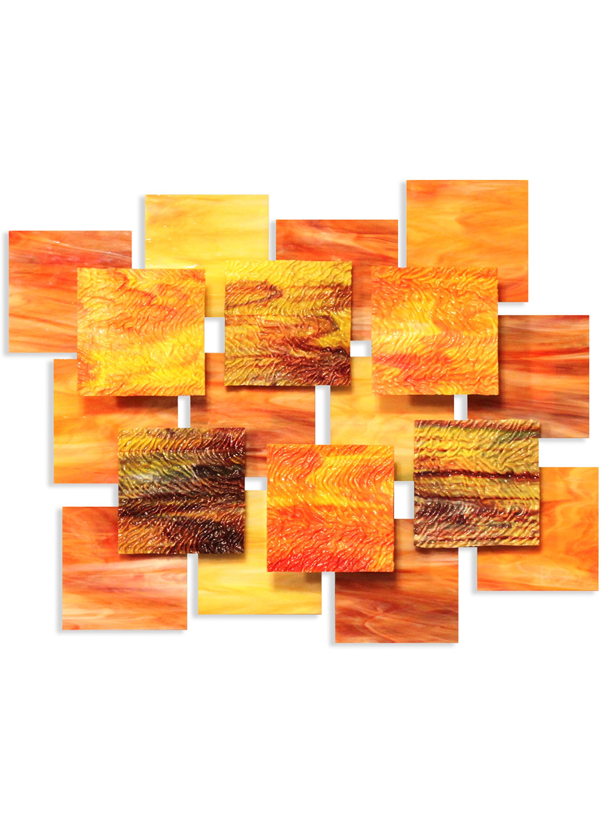 Karo Studios Sunset Glass & Metal Wall Sculpture - Orange | Thumbnail 2