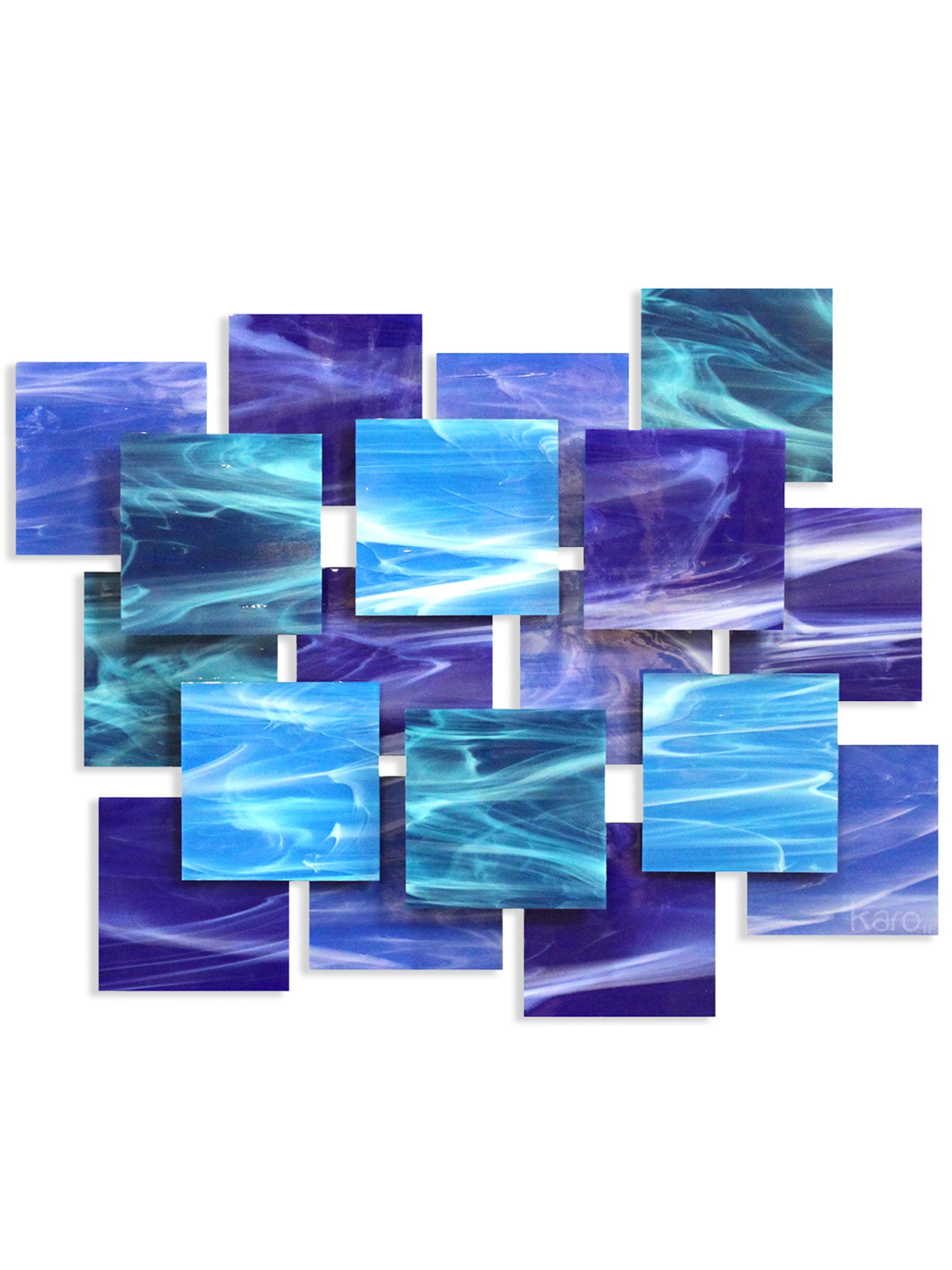 Karo Studios Sunset Glass & Metal Wall Sculpture - Blue | Thumbnail 2